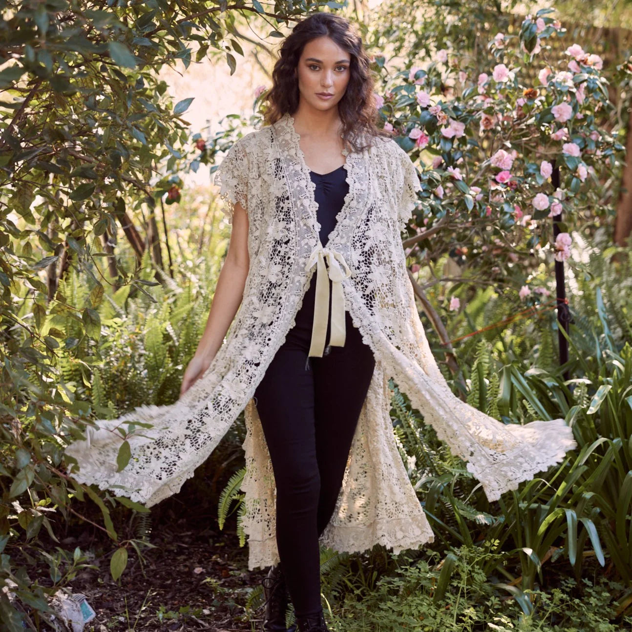 Empress Lace Duster | Stone