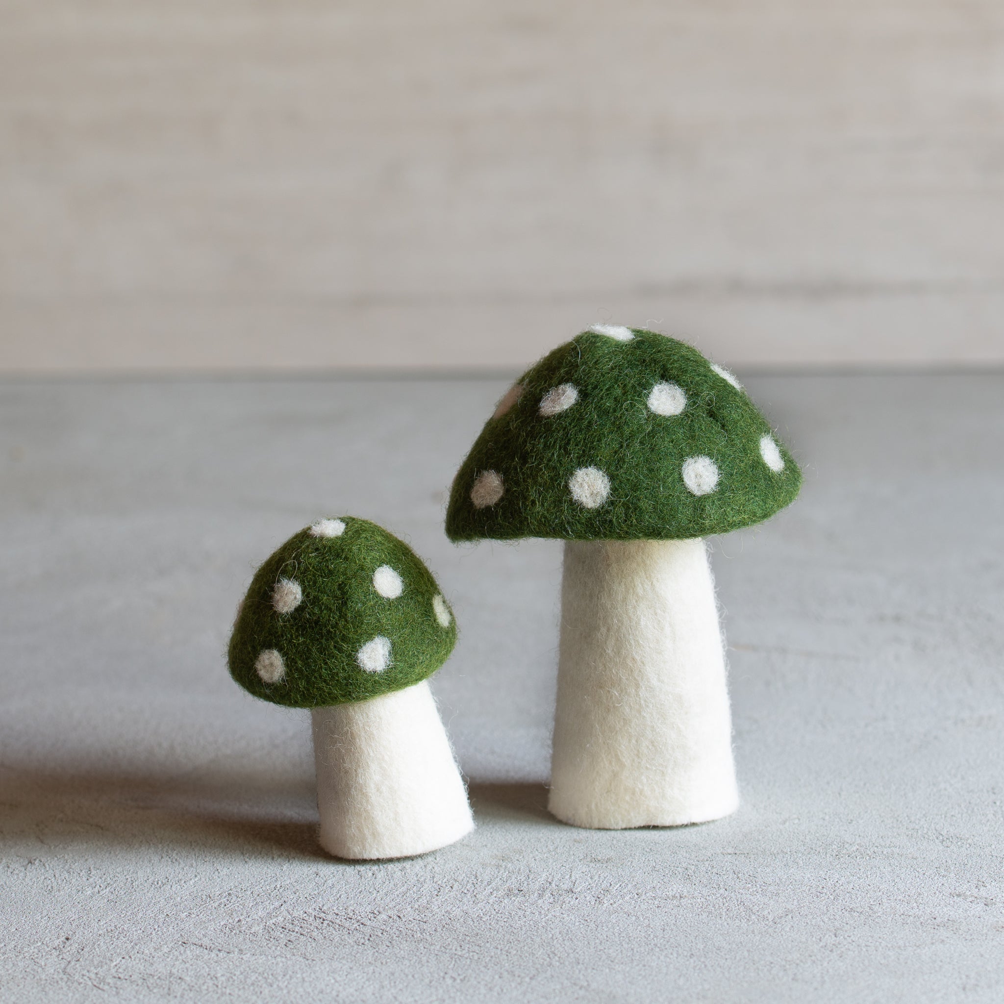 Muskhane Felt Mushroom Set of 2 | Dotty | Olive