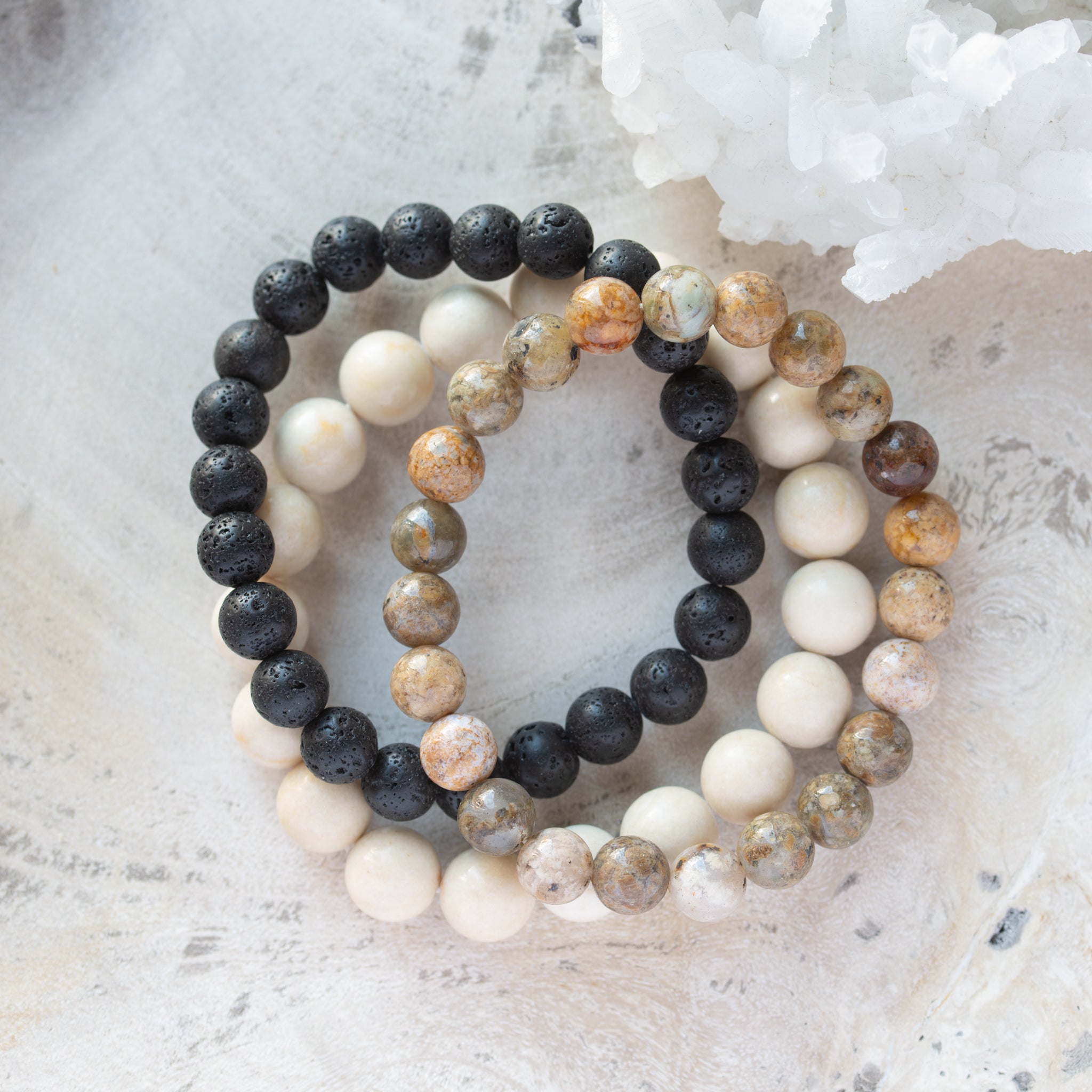 Natural Stone Bracelet Set/3| Natura