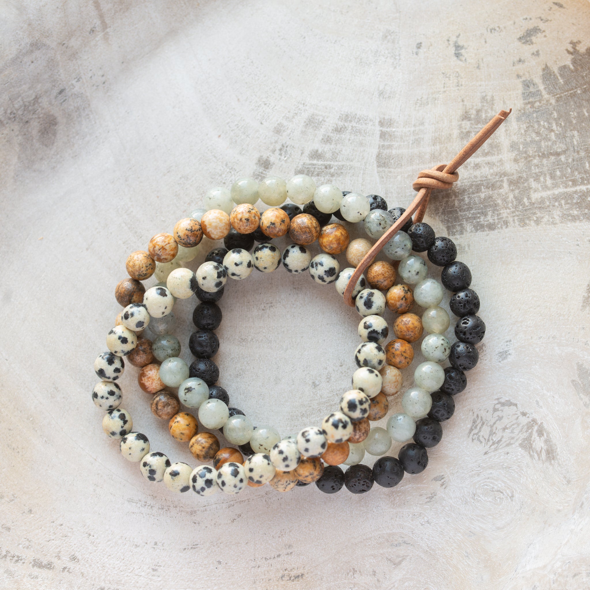 Natural Stone Bracelet Set/4| Terre