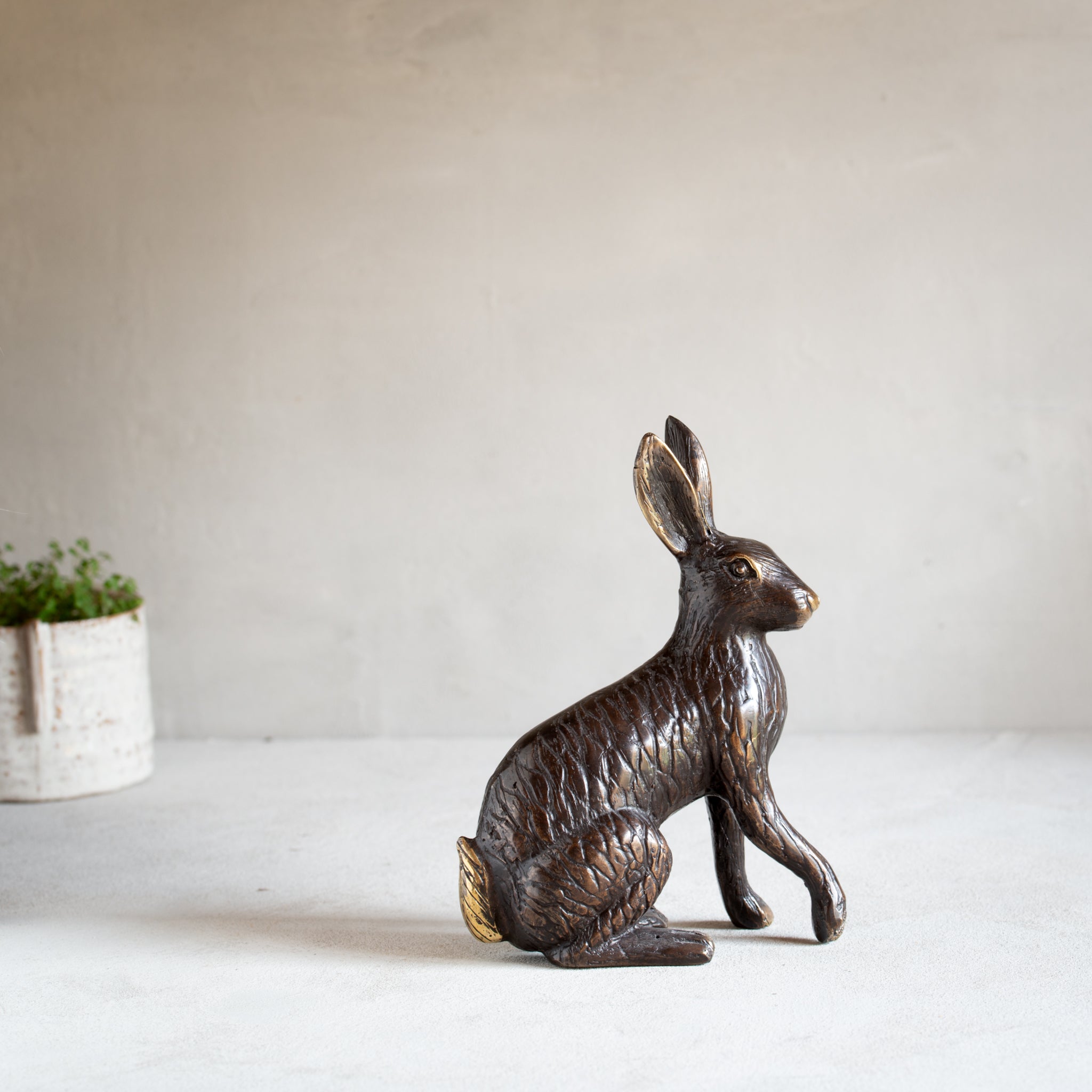 Bronze Hare Sculpture | Pensive
