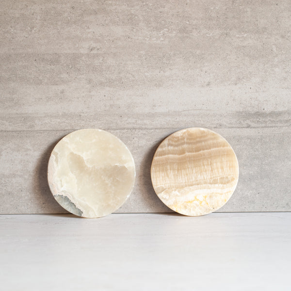 Marble Onyx Coasters Pair F