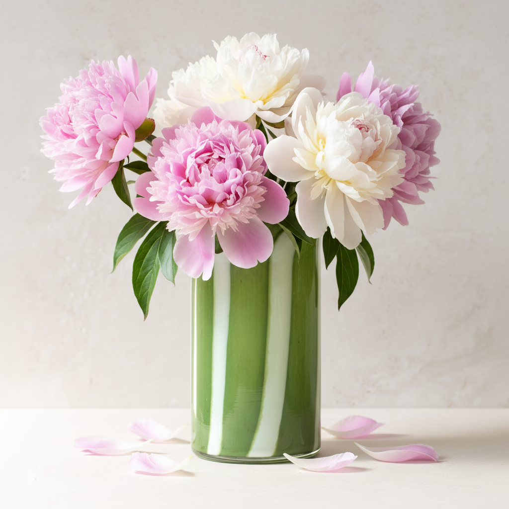 Pettine Stripe Glass Vase | Green