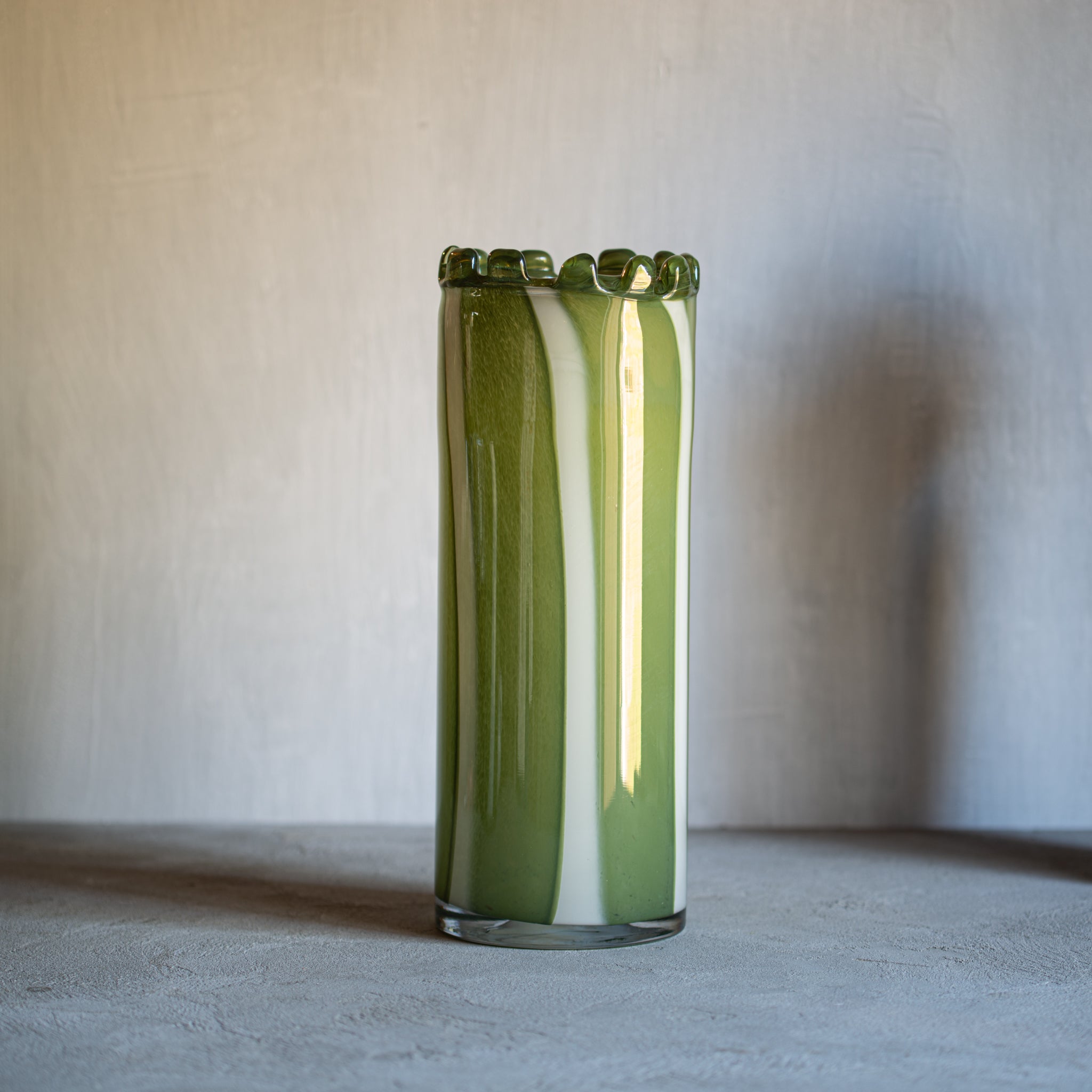 Pettine Stripe Glass Vases | Green