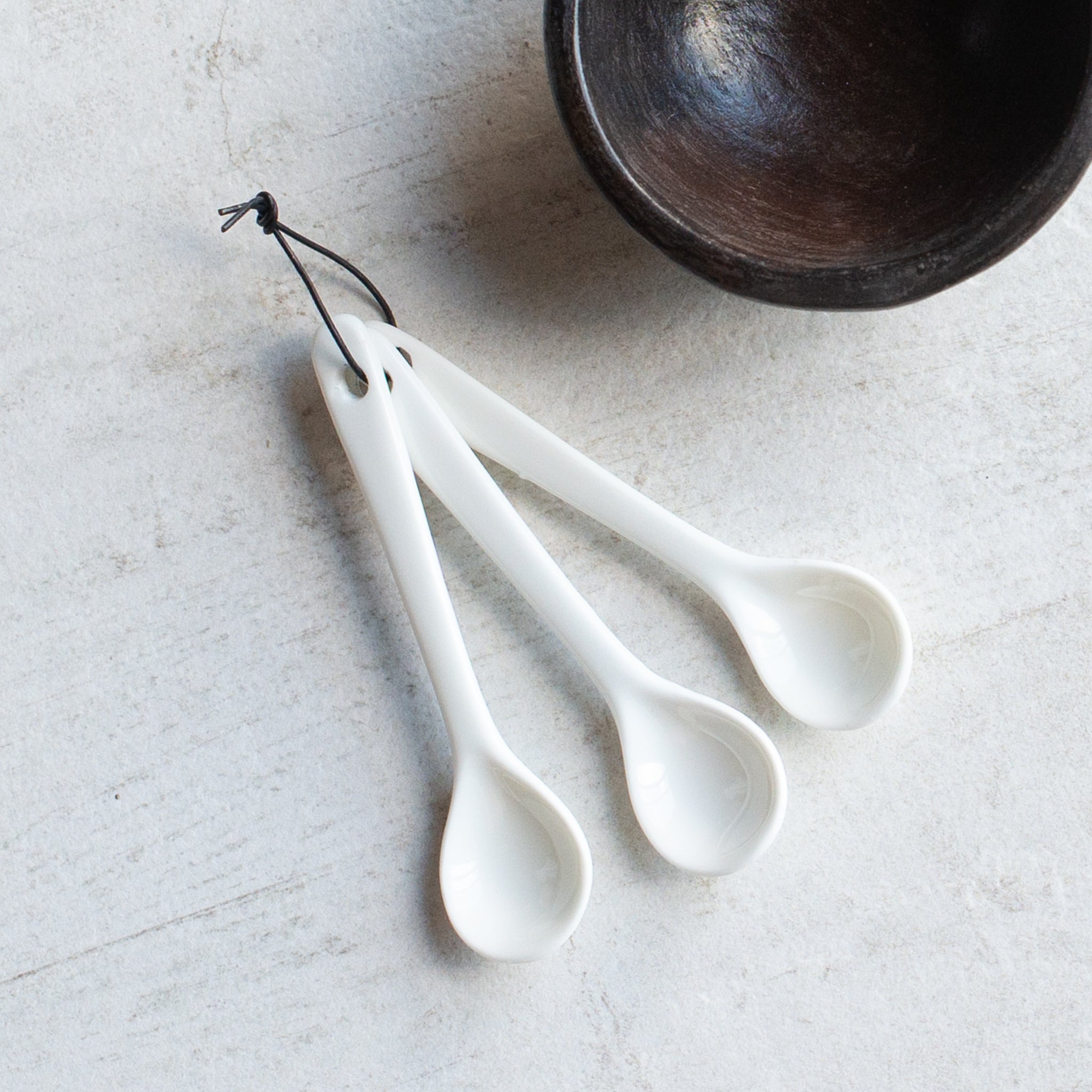 White Porcelain Teaspoon | Set of 3