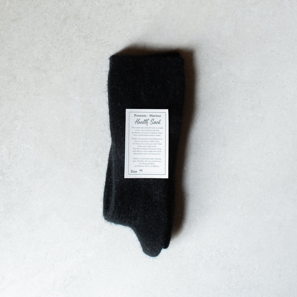 Possum Merino Health Sock | Black