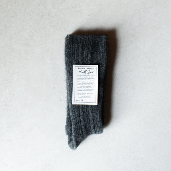 Possum Merino Health Sock | Charcoal