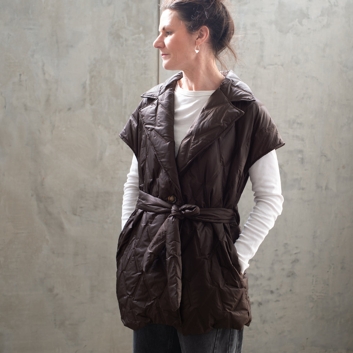 Quilted Puffer Jacket | Choco
