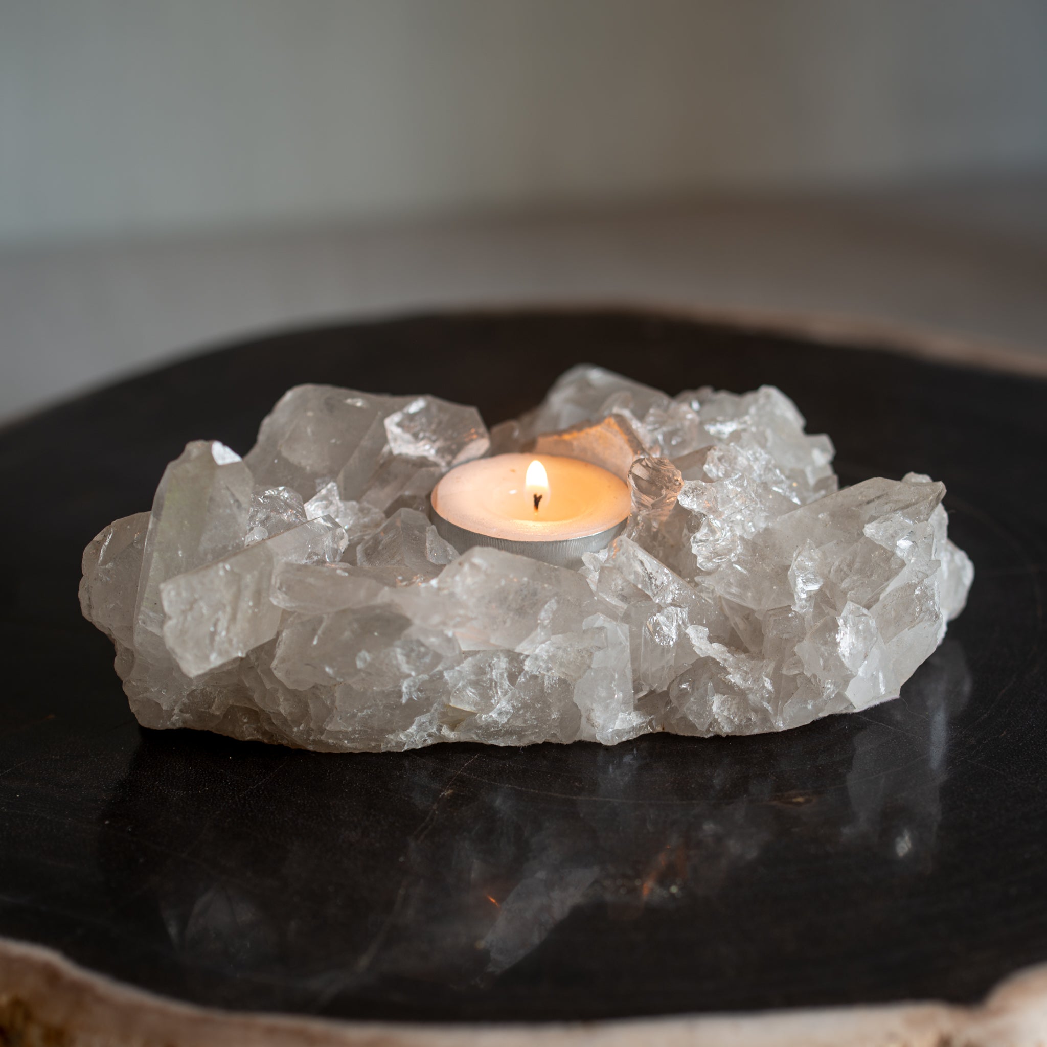 Quartz Cluster Tea Light Candle Holder A