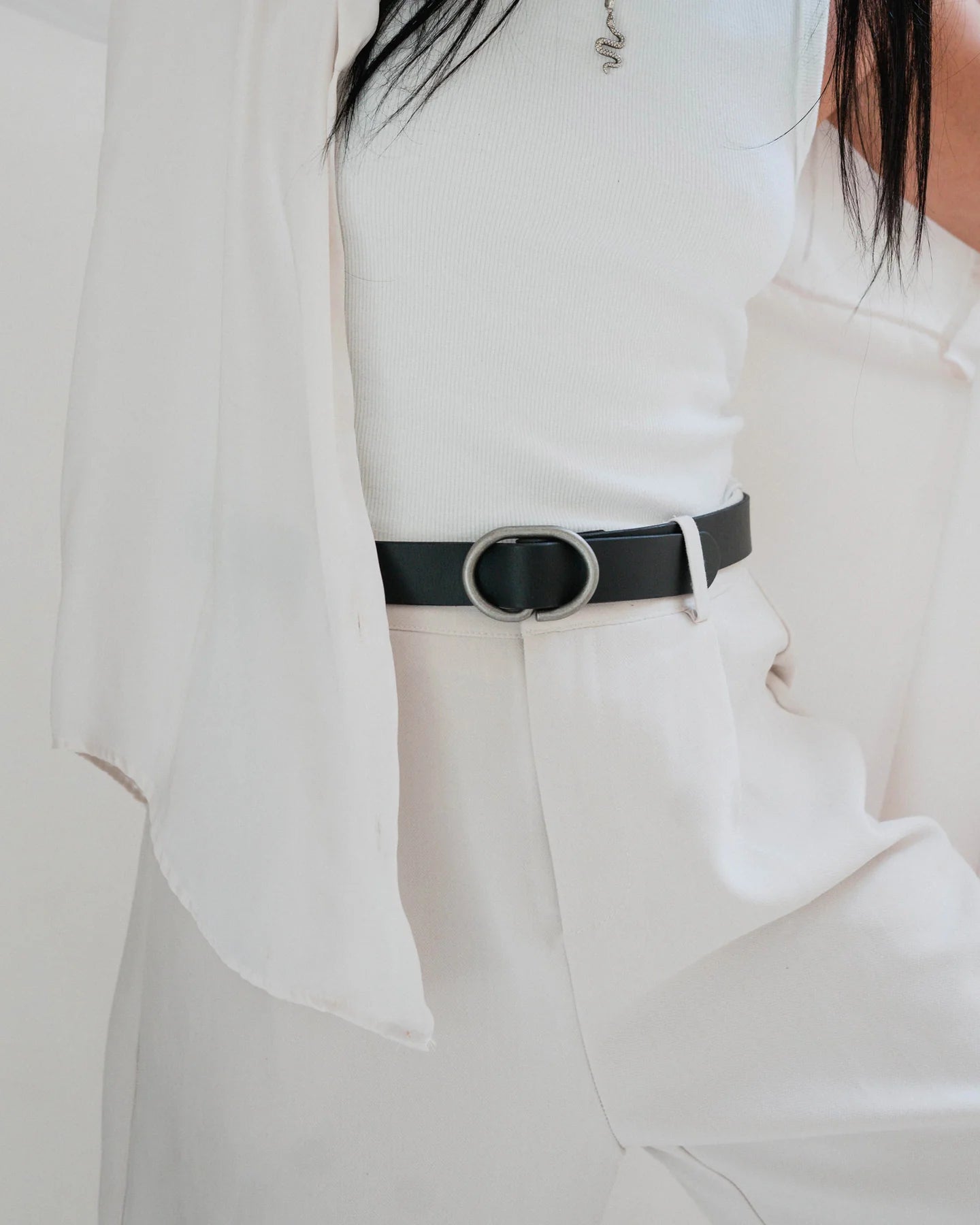 Daisy Leather Belt | Black