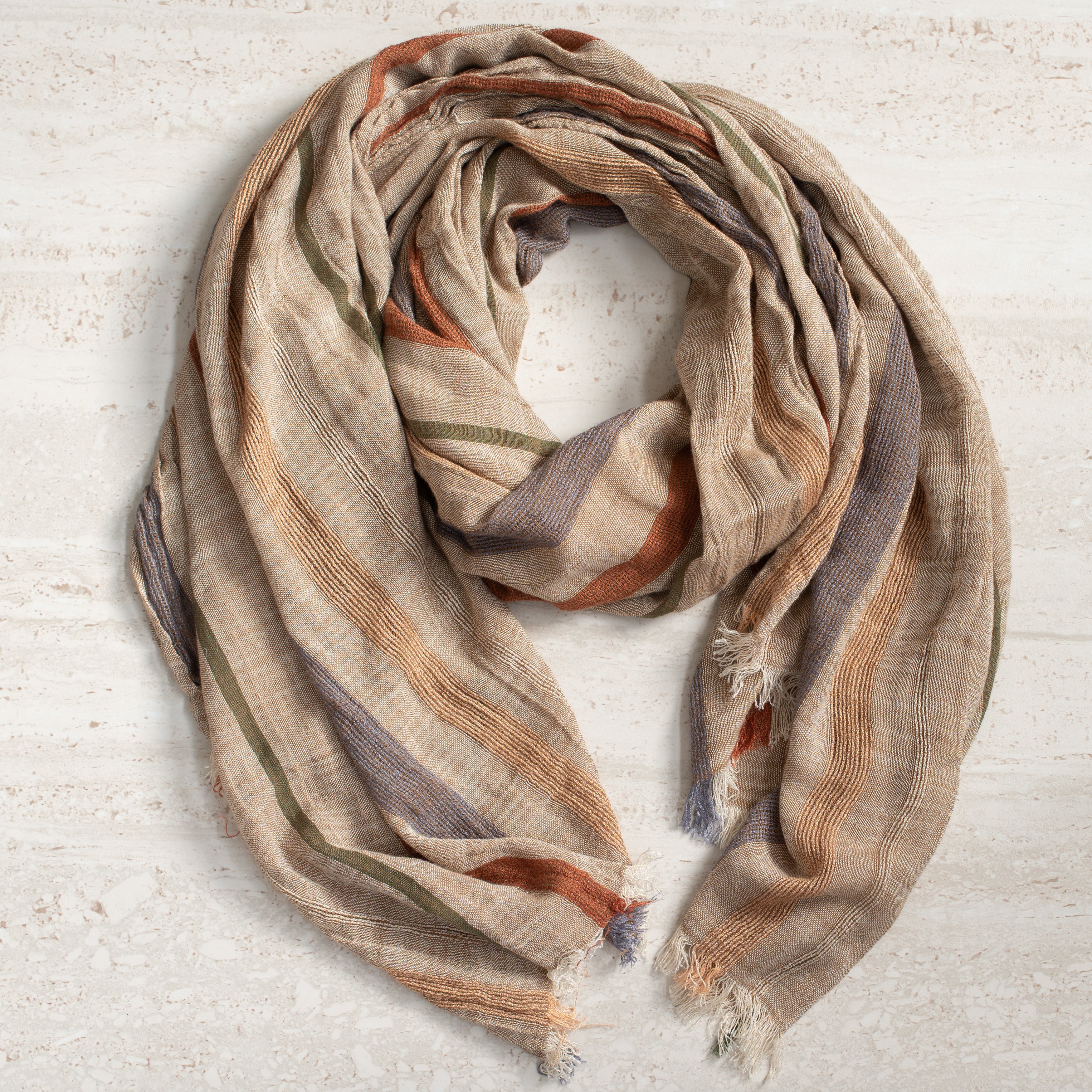 Cotton Scarf | Autumn Stripe