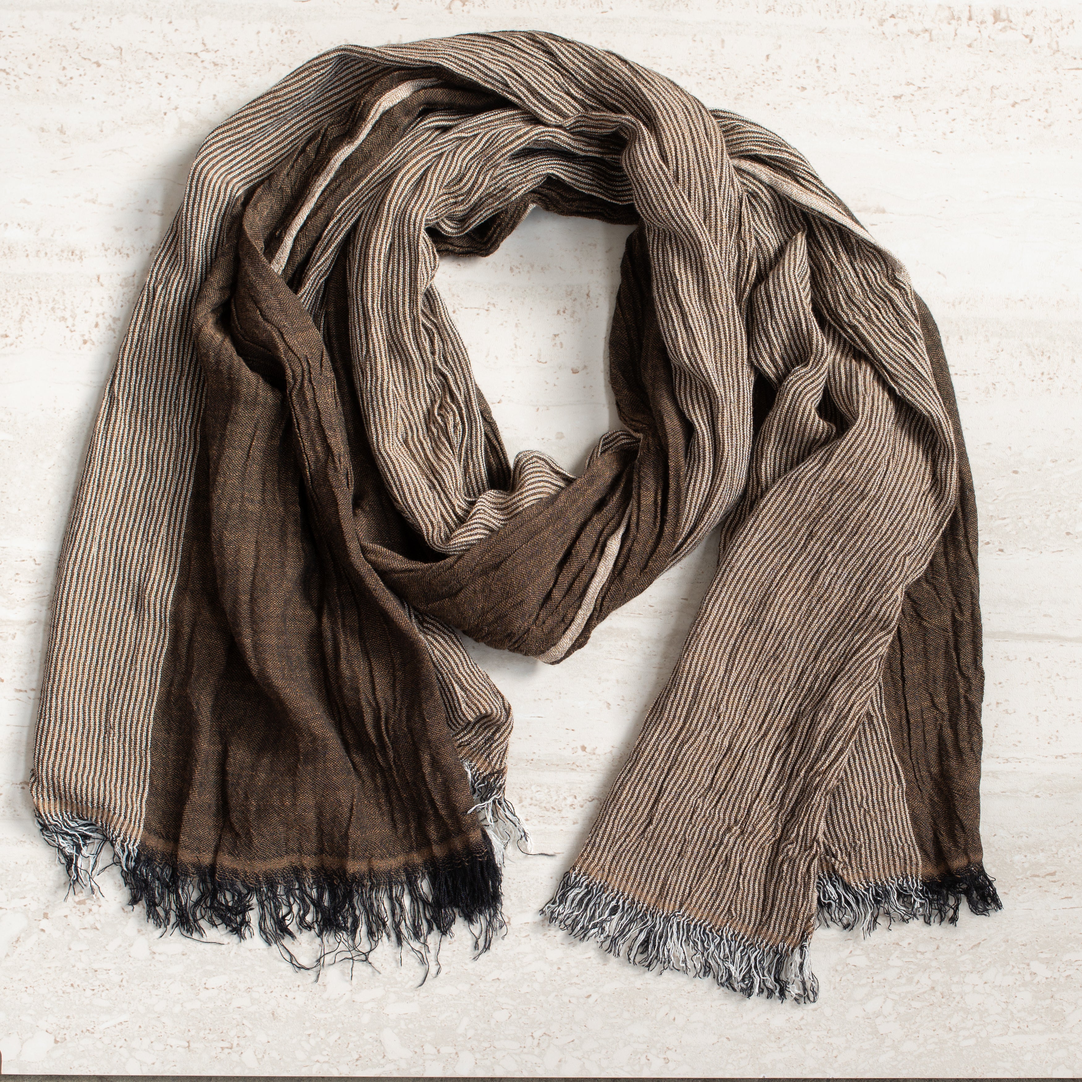 Cotton Scarf | Bold + Stripe | Bronze