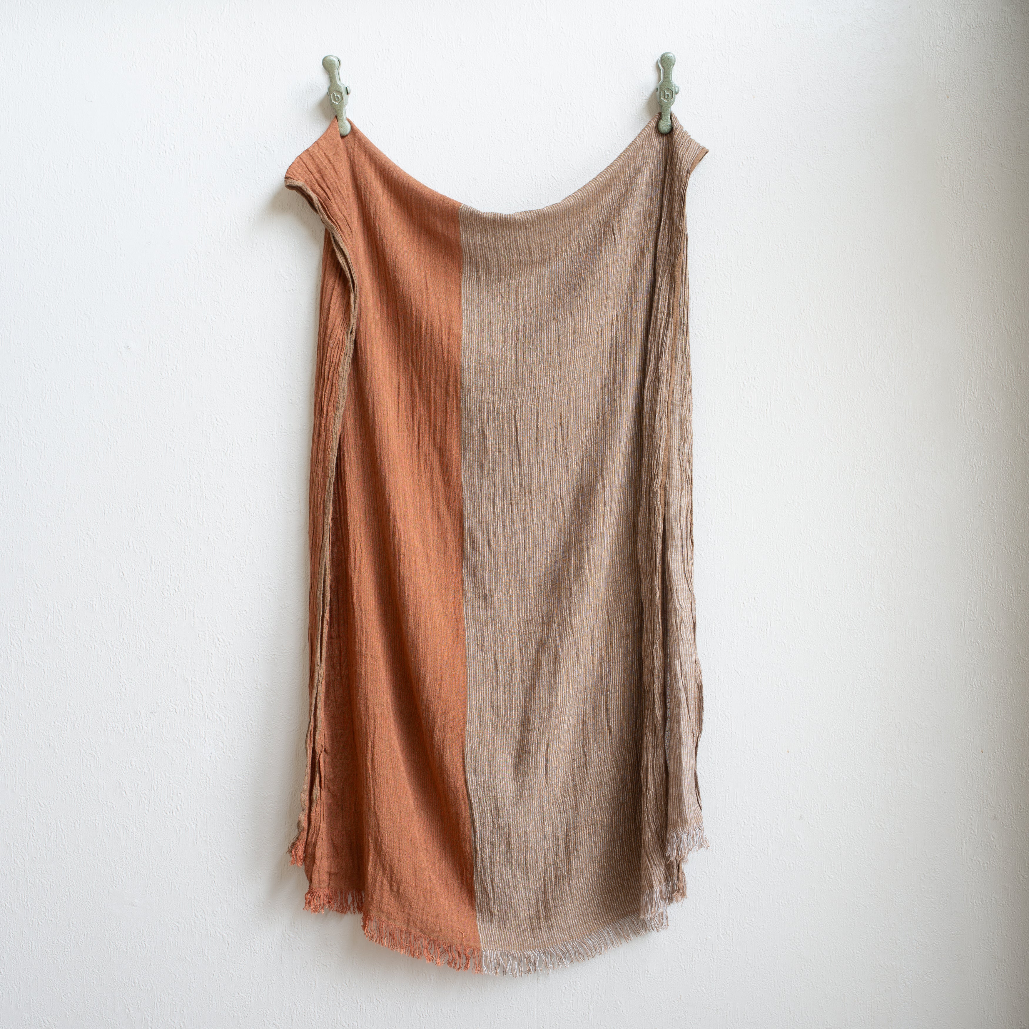 Cotton Scarf | Bold + Stripe | Rust