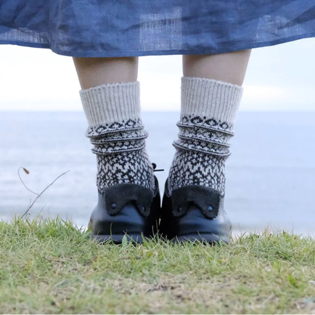 Oslo Wool Jacquard Sock | Oatmeal