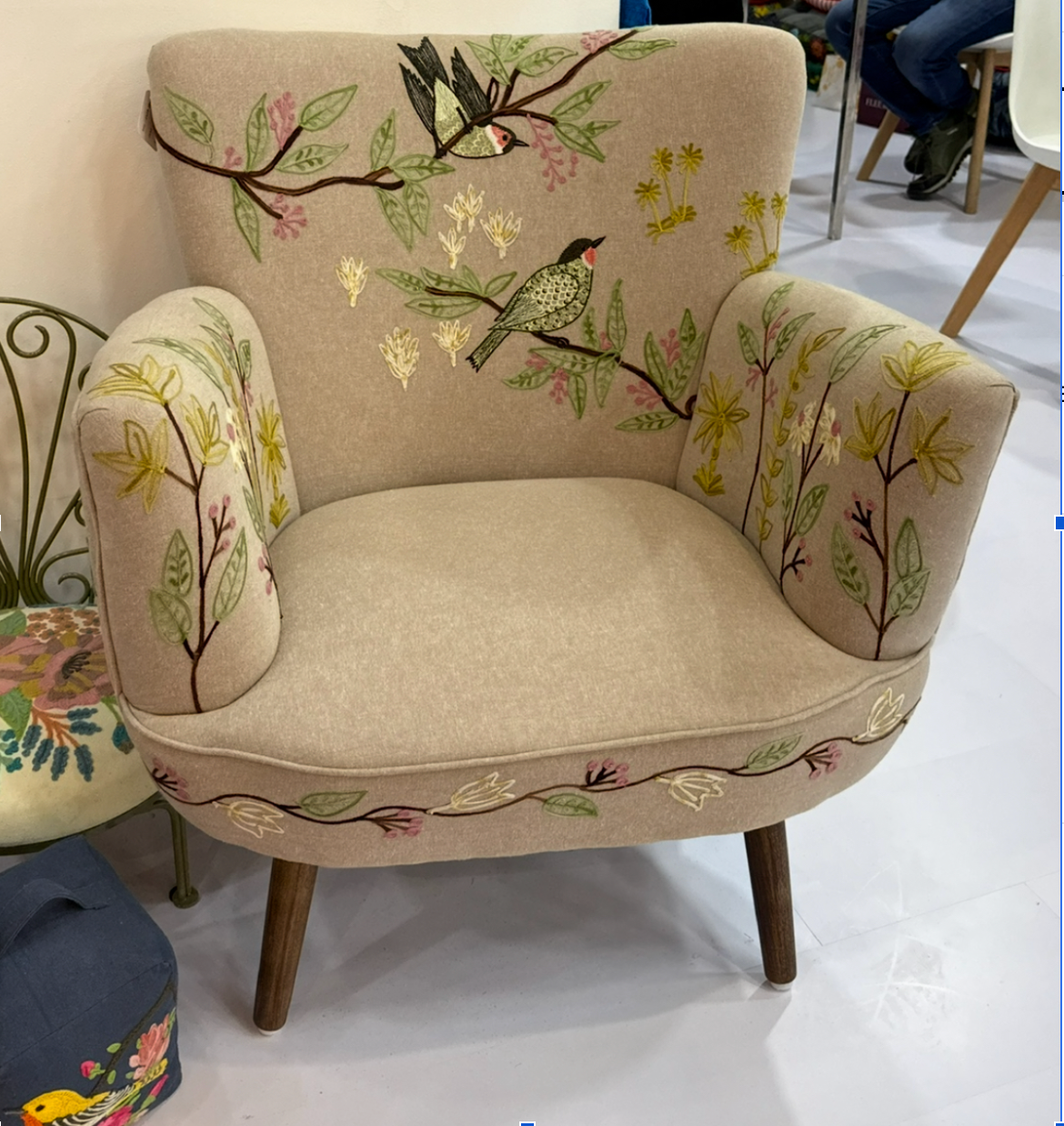 Embroidered Chair + Stool | Joli Jardin