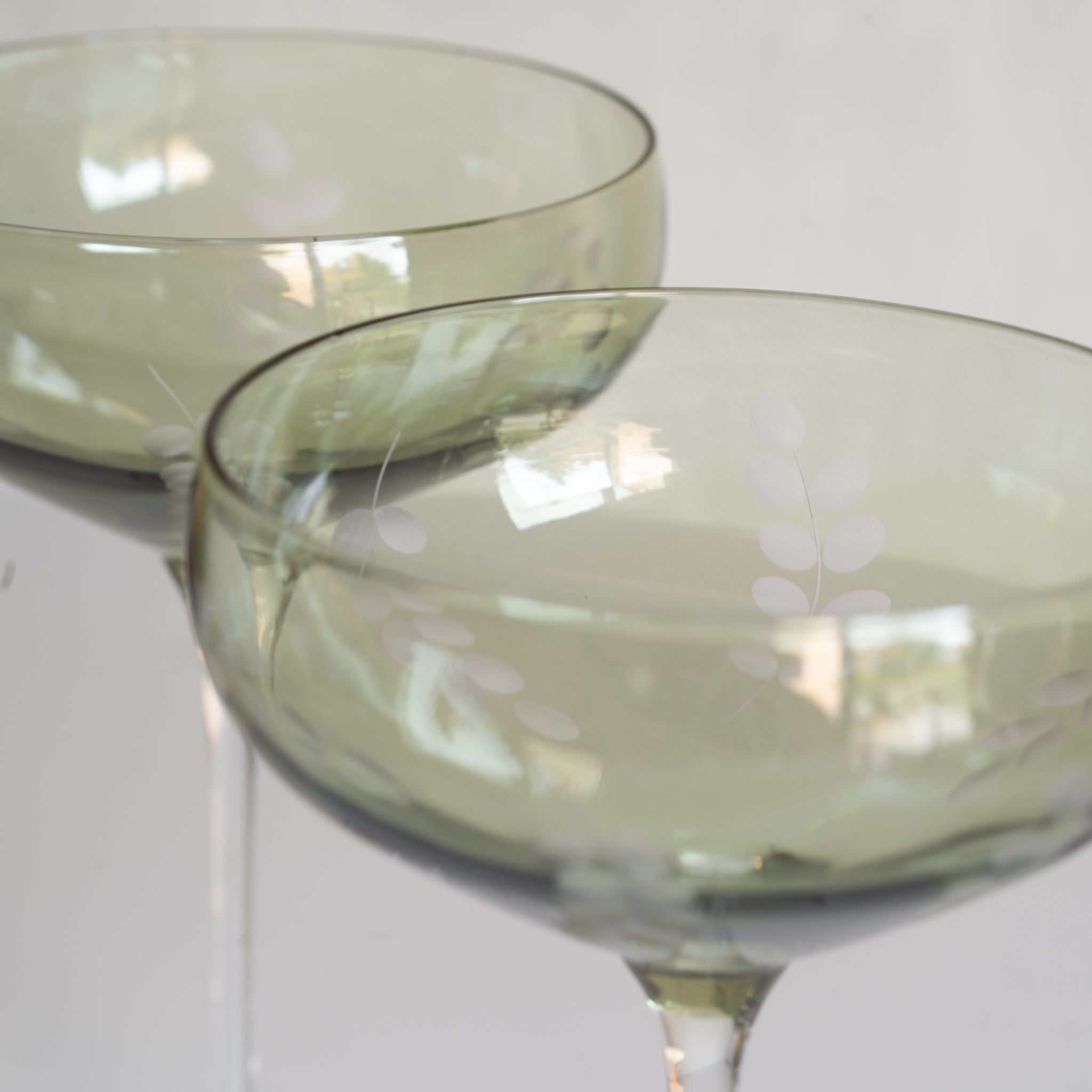 Sienna Etched Coupe | Set/2 | Green