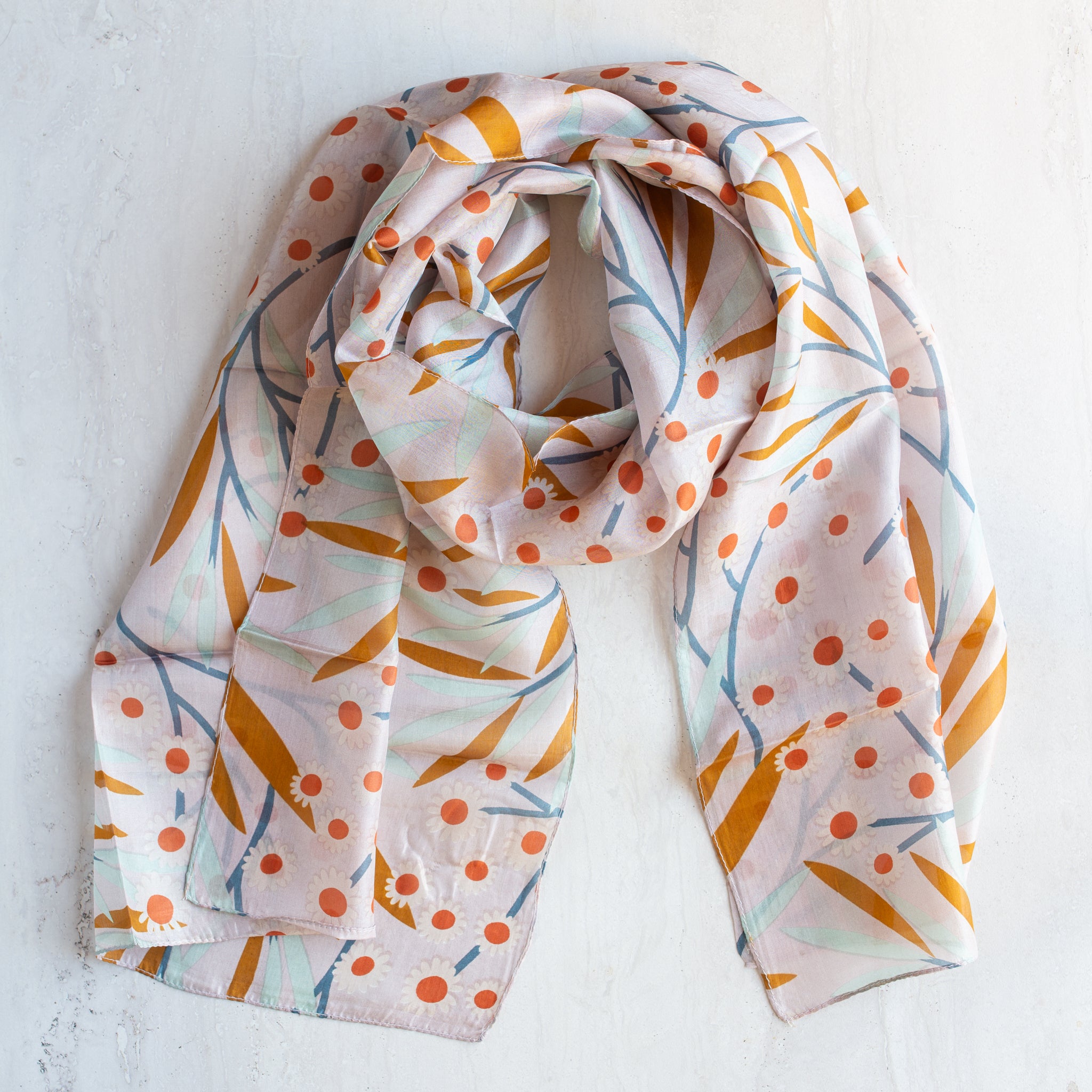 Long Silk Scarf | Everlasting Daisy