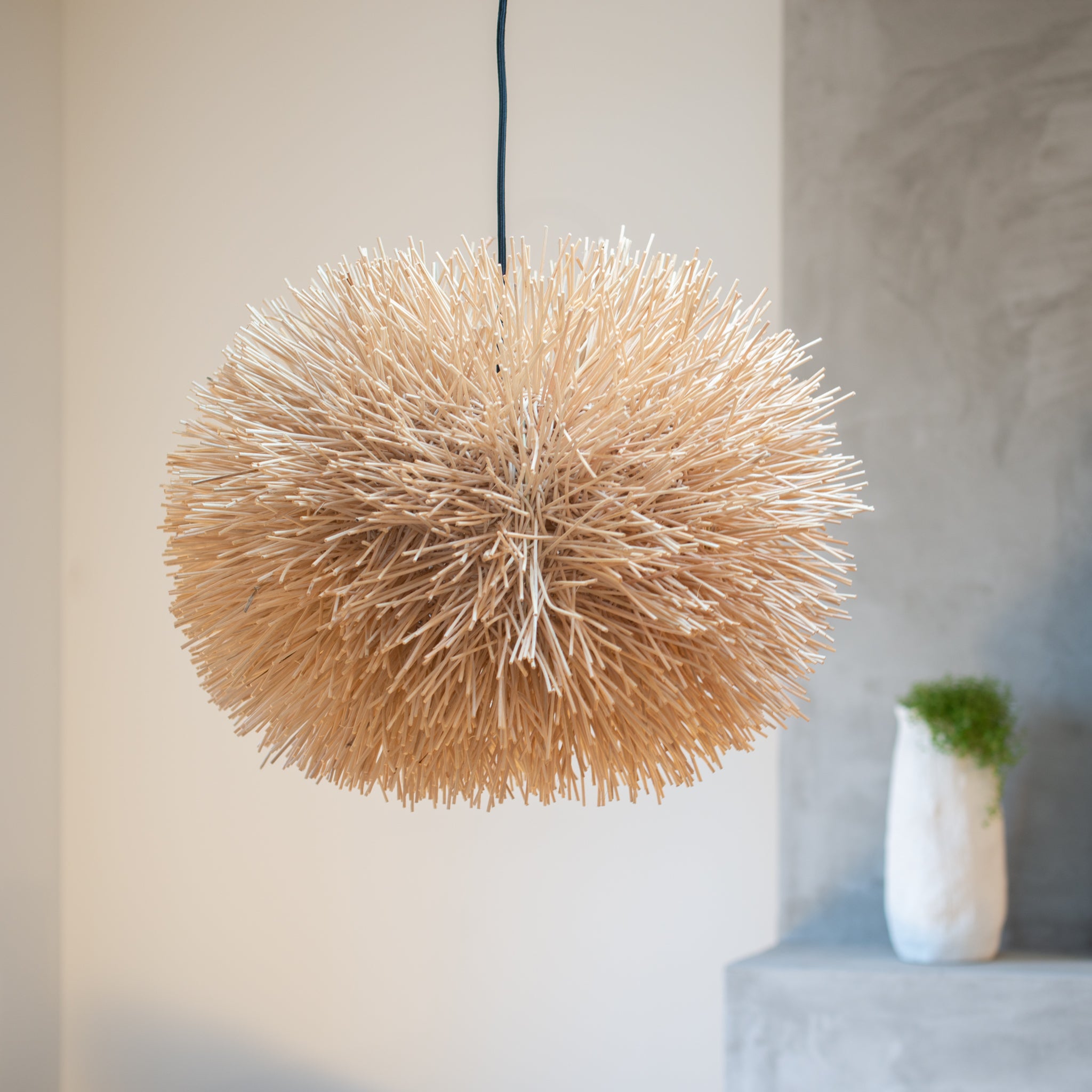 Spiky Urchin Rattan Light Shade | Natural