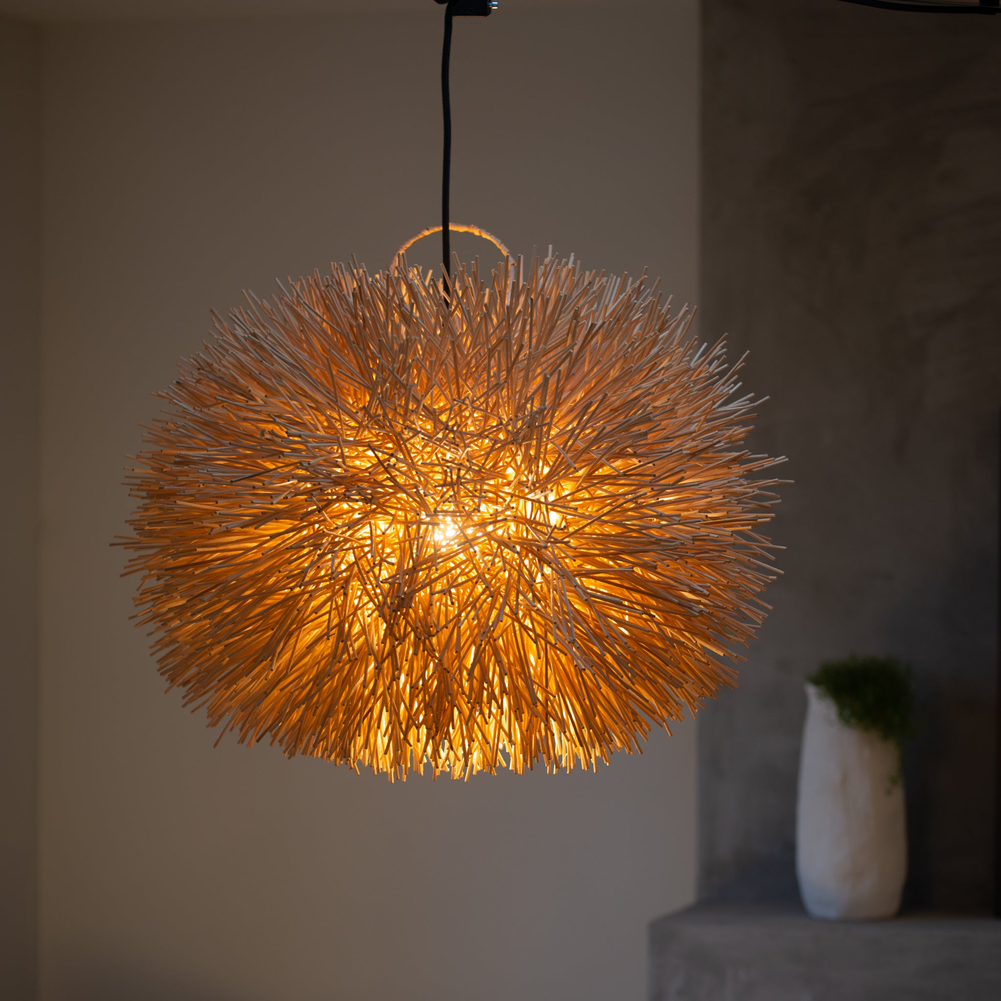 Spiky Urchin Rattan Light Shade | Natural