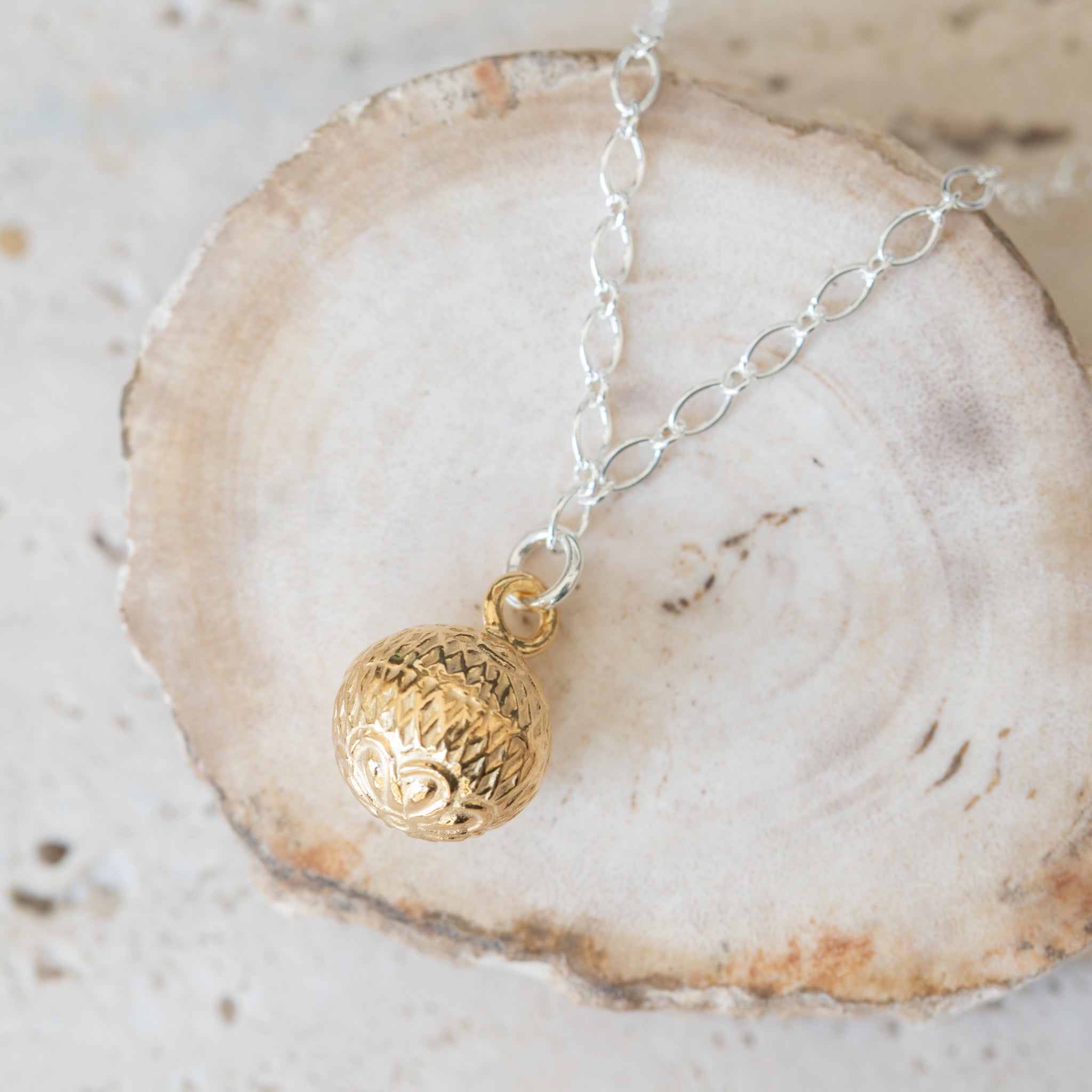 Sterling Silver Necklace | Bloom 14K Gold Vermeil on 18" sterling silver chain