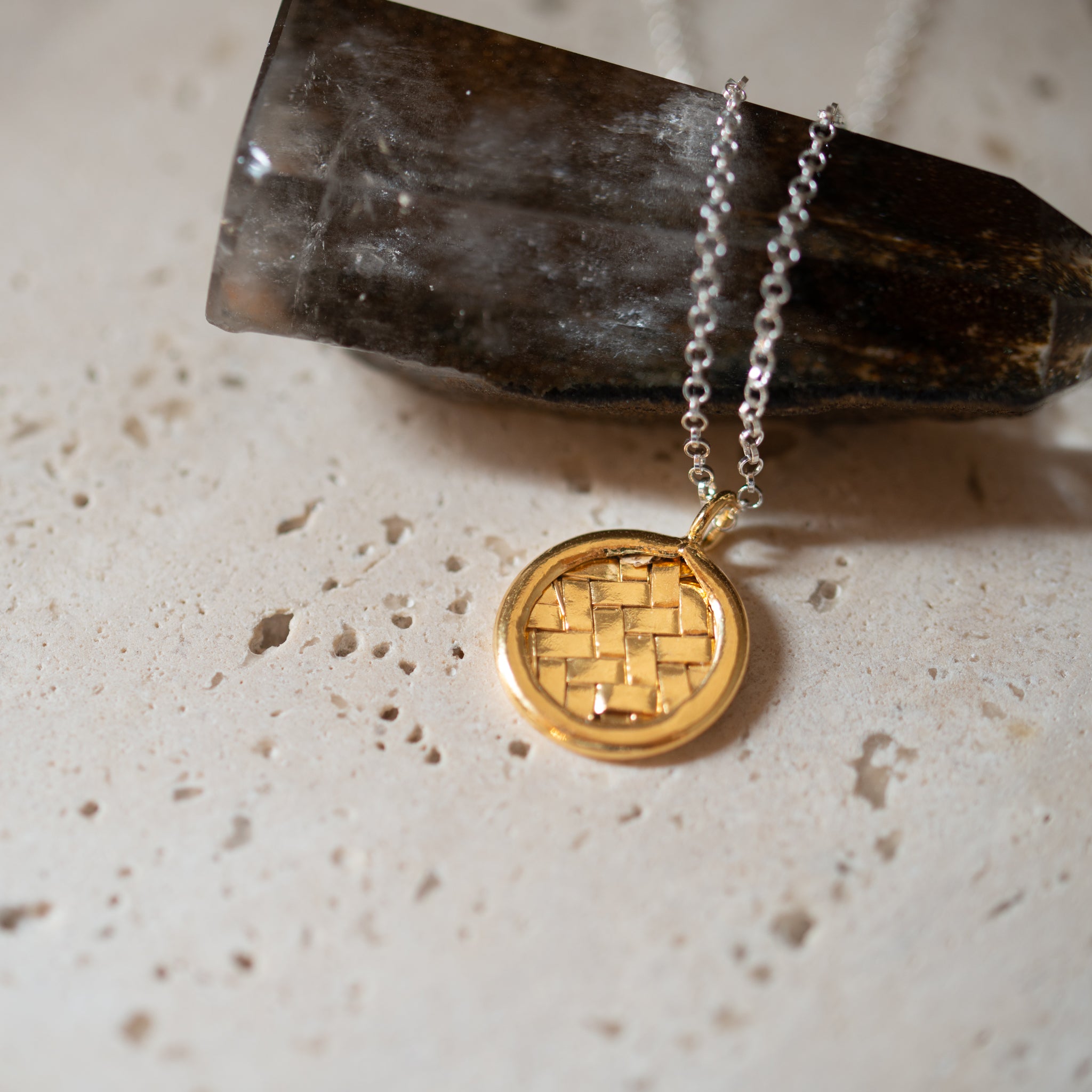 Sterling Silver Necklace | Woven | 14K Gold Vermeil