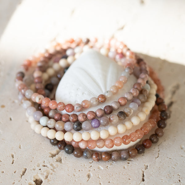 Natural Stone Bracelet Set/6 | Rossetta