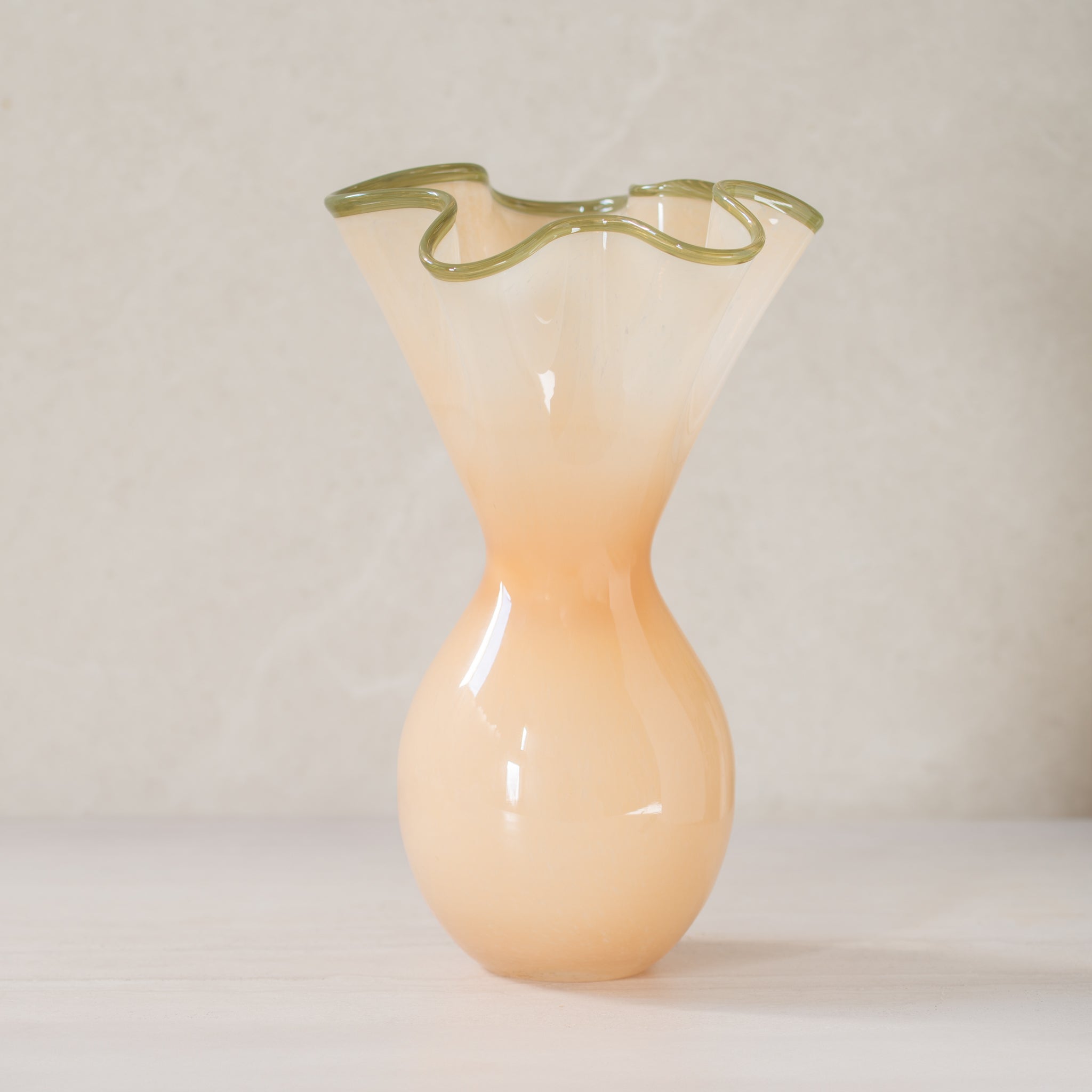 Volant Glass Vase | Peach + Olive
