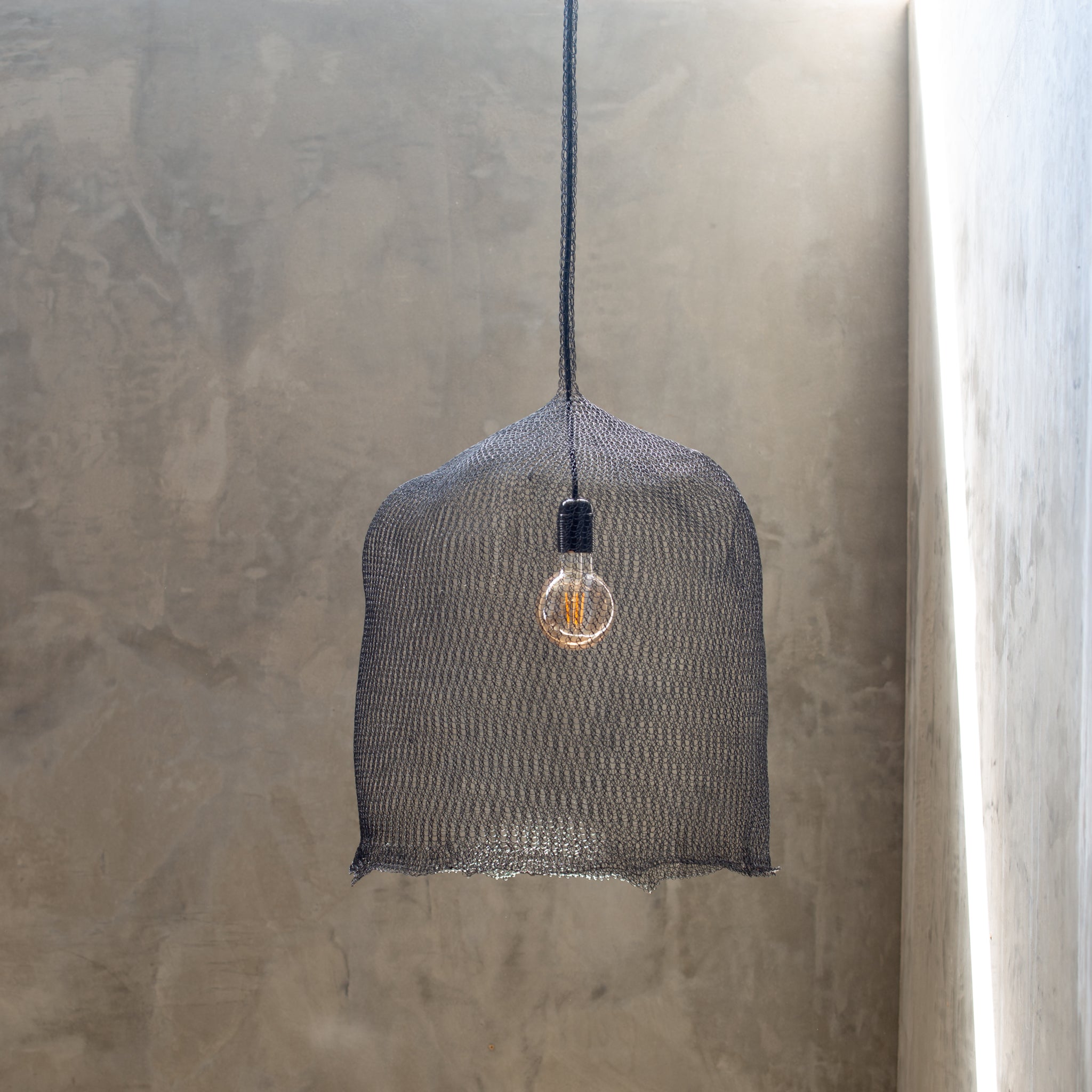 Hand Woven Wire Light Shade | Whimsy | Black Mist