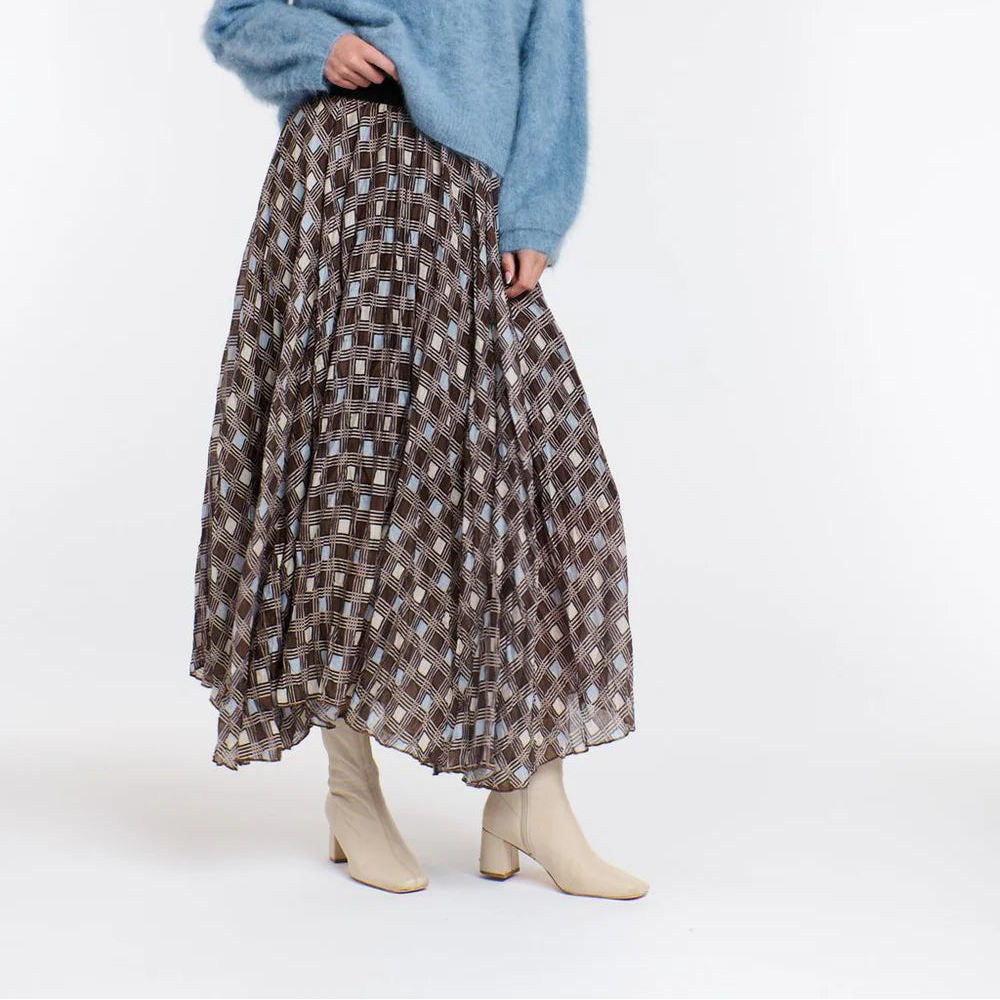 Skirt | Westwood Check | Choc + Blue