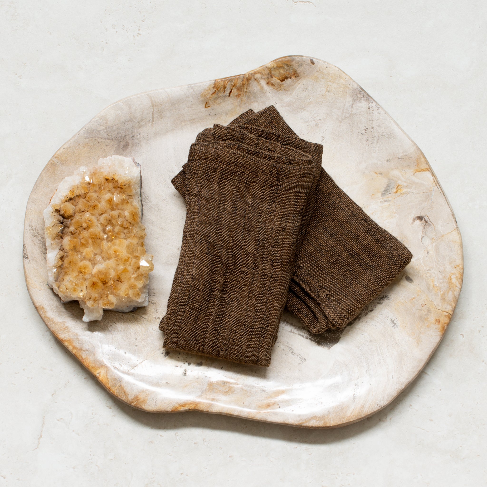 Linen + Cotton Face Washer | Bronze