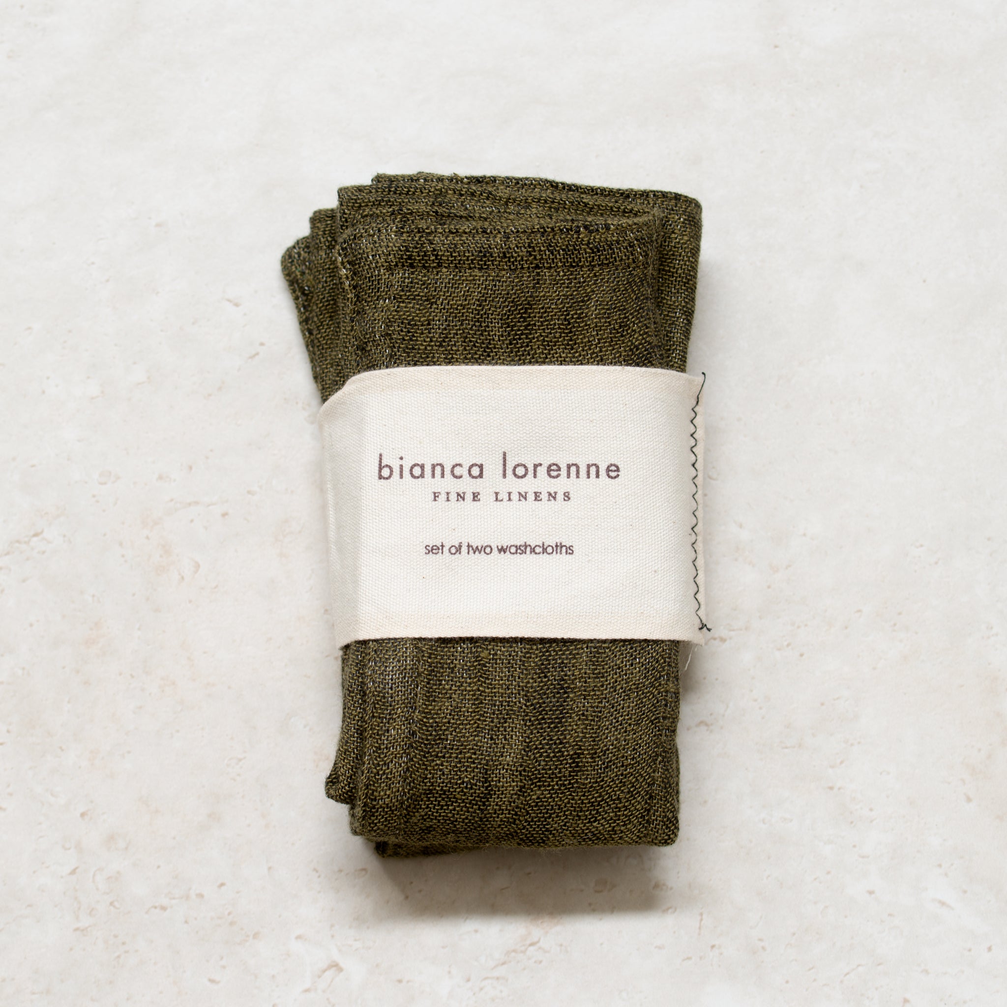 Linen + Cotton Face Washer | Deep Moss