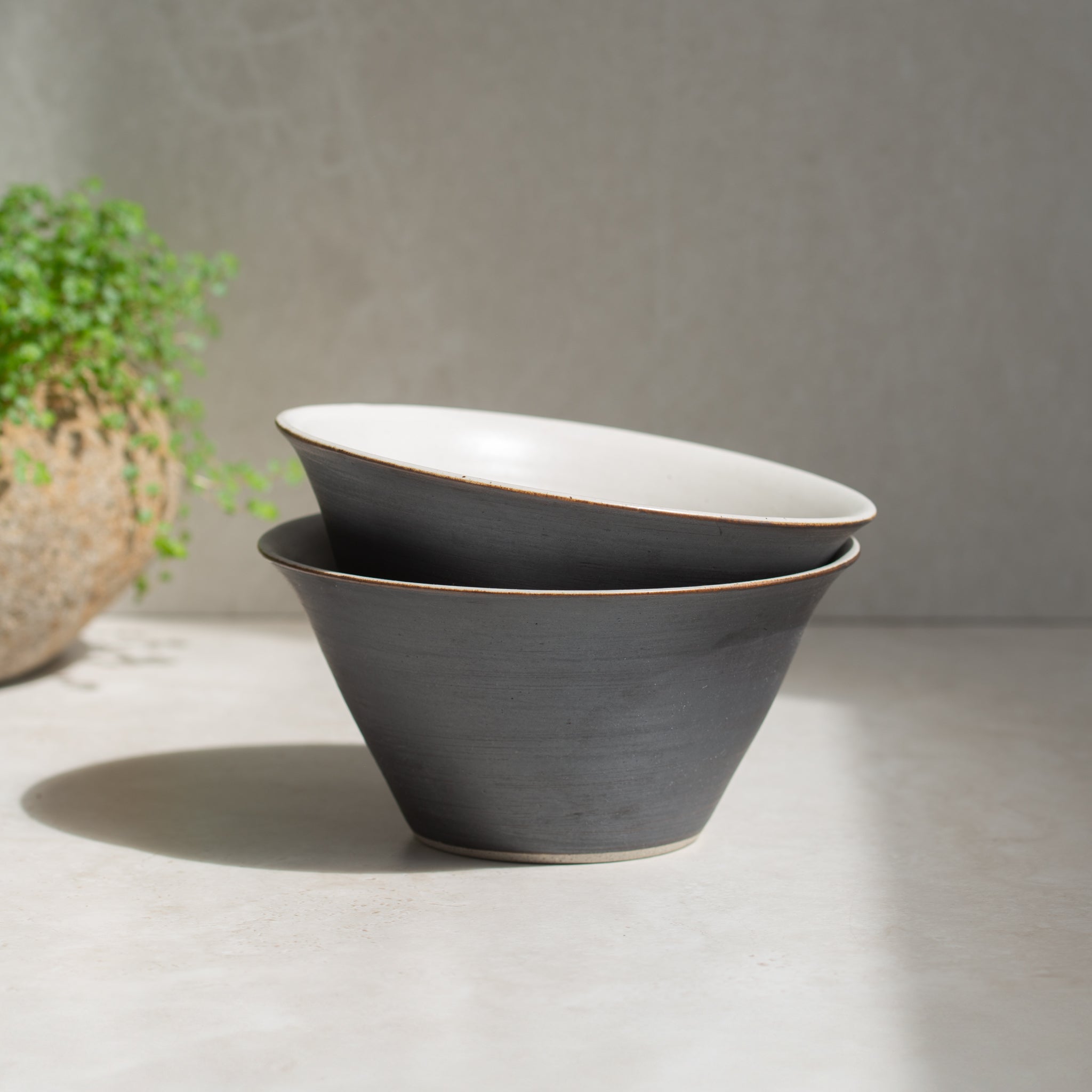 Black Ceramic High Sided Bowl