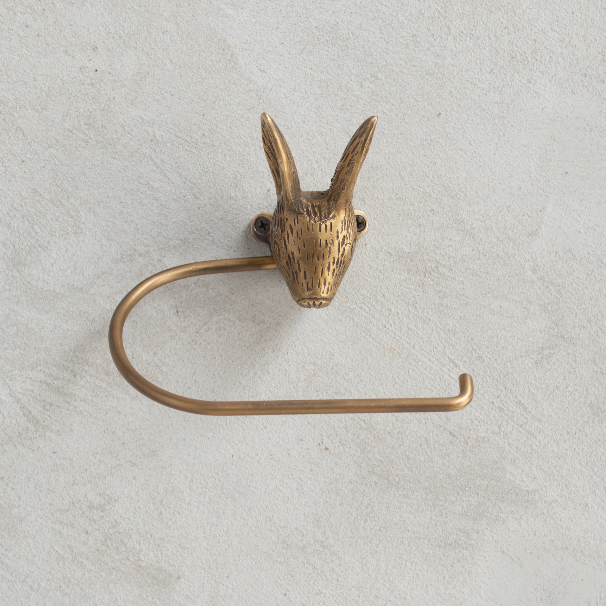Brass Rabbit Toilet Roll Holder | Antique Finish