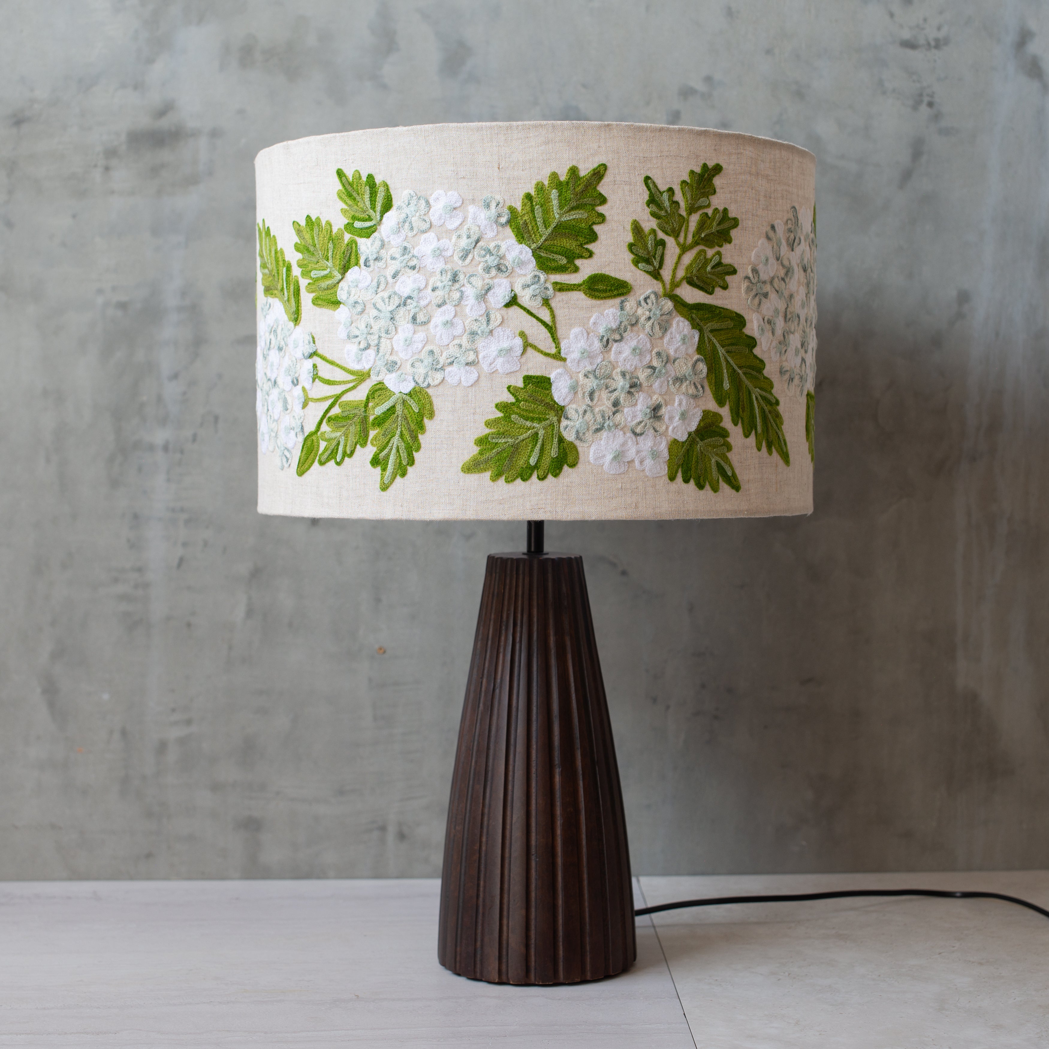 Broderi | Linen Table Lamp | Hydrangea Grande