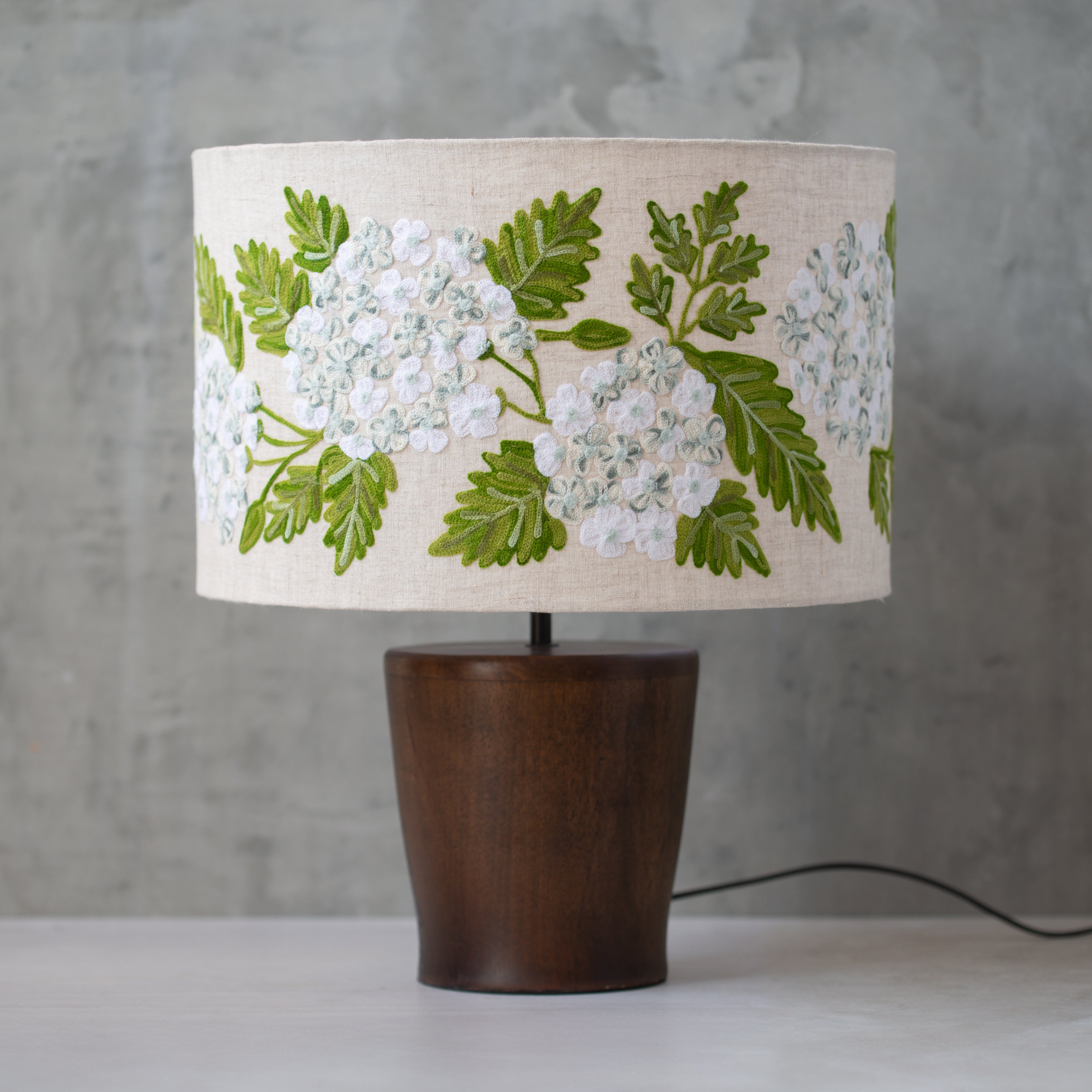 Broderi | Linen Table Lamp | Hydrangea Lisse