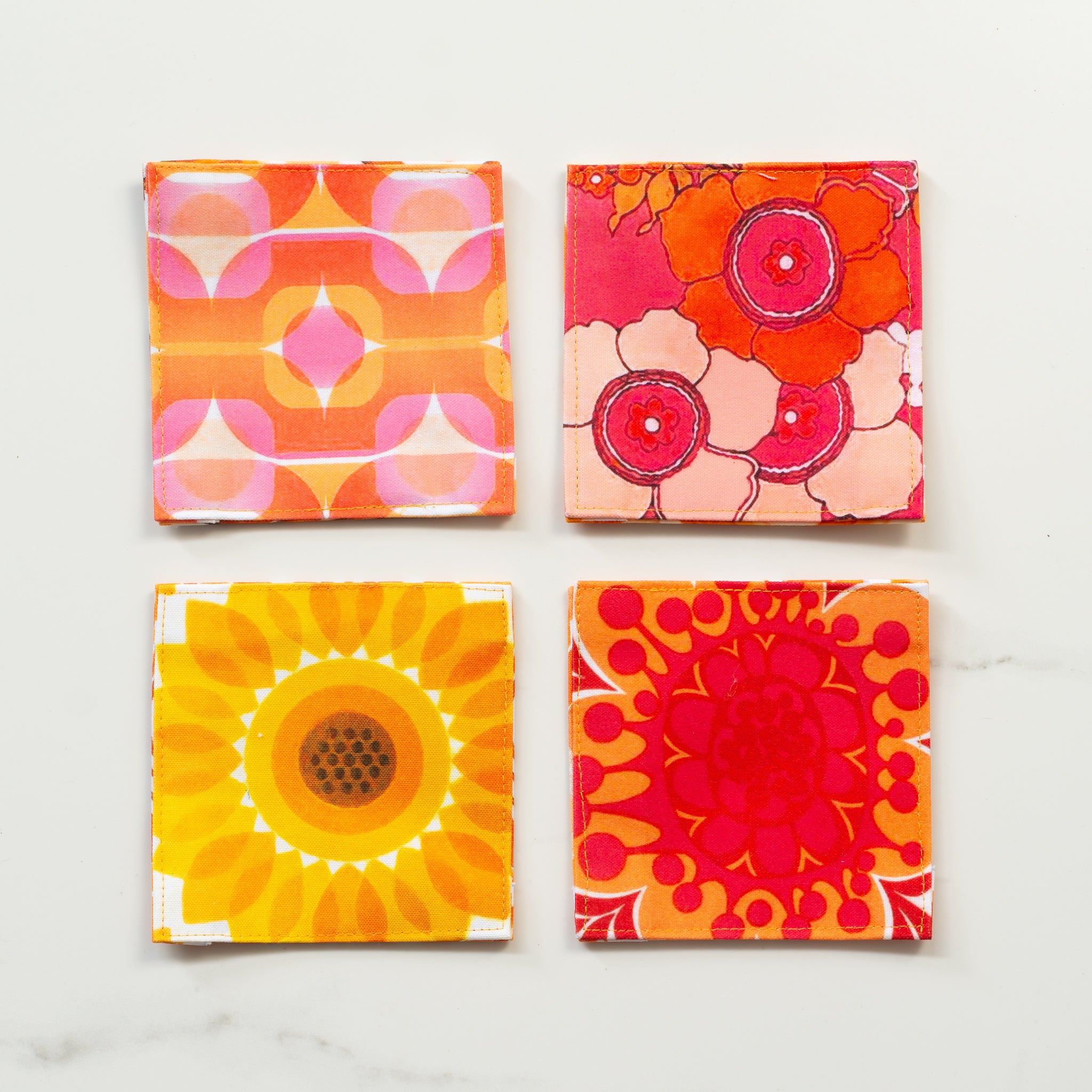Canvas Coaster | 70's Orange | Set/4