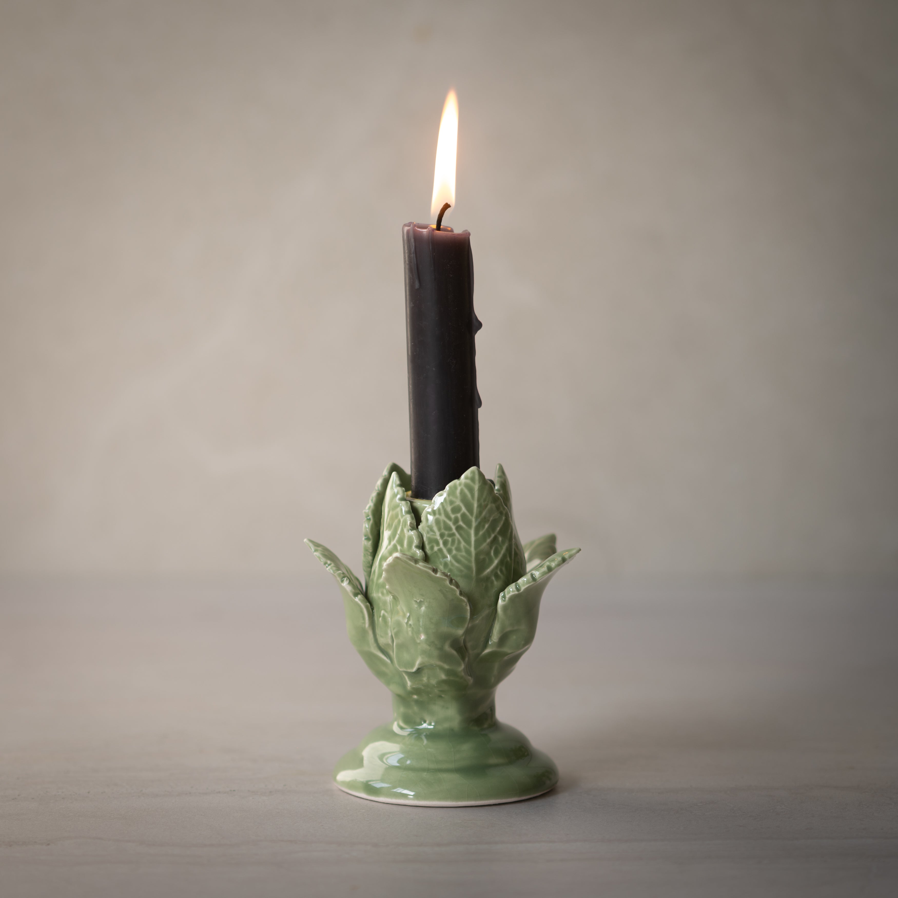 Ceramic Candle Holder | Cabbage | Sage