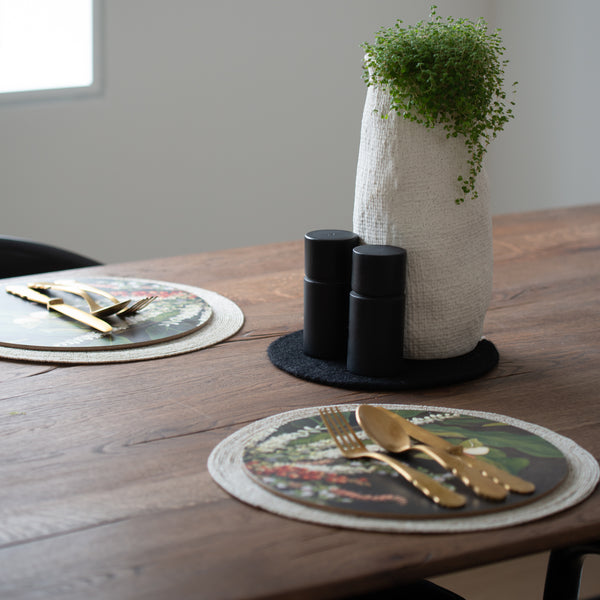 Hand Made Woven Wire Placemat NZ Brass coloured Folklore Store NZ