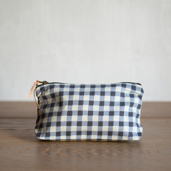 Flat Bottom Floral & Gingham Pouch | Daphne