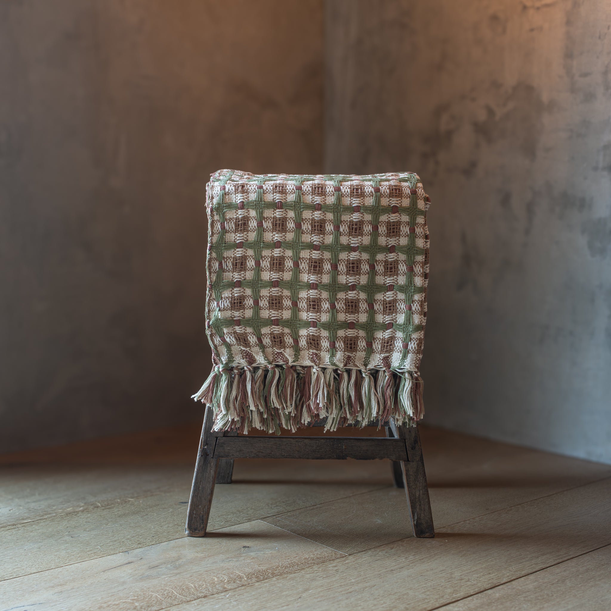 Green Check Throw | Wool Blend