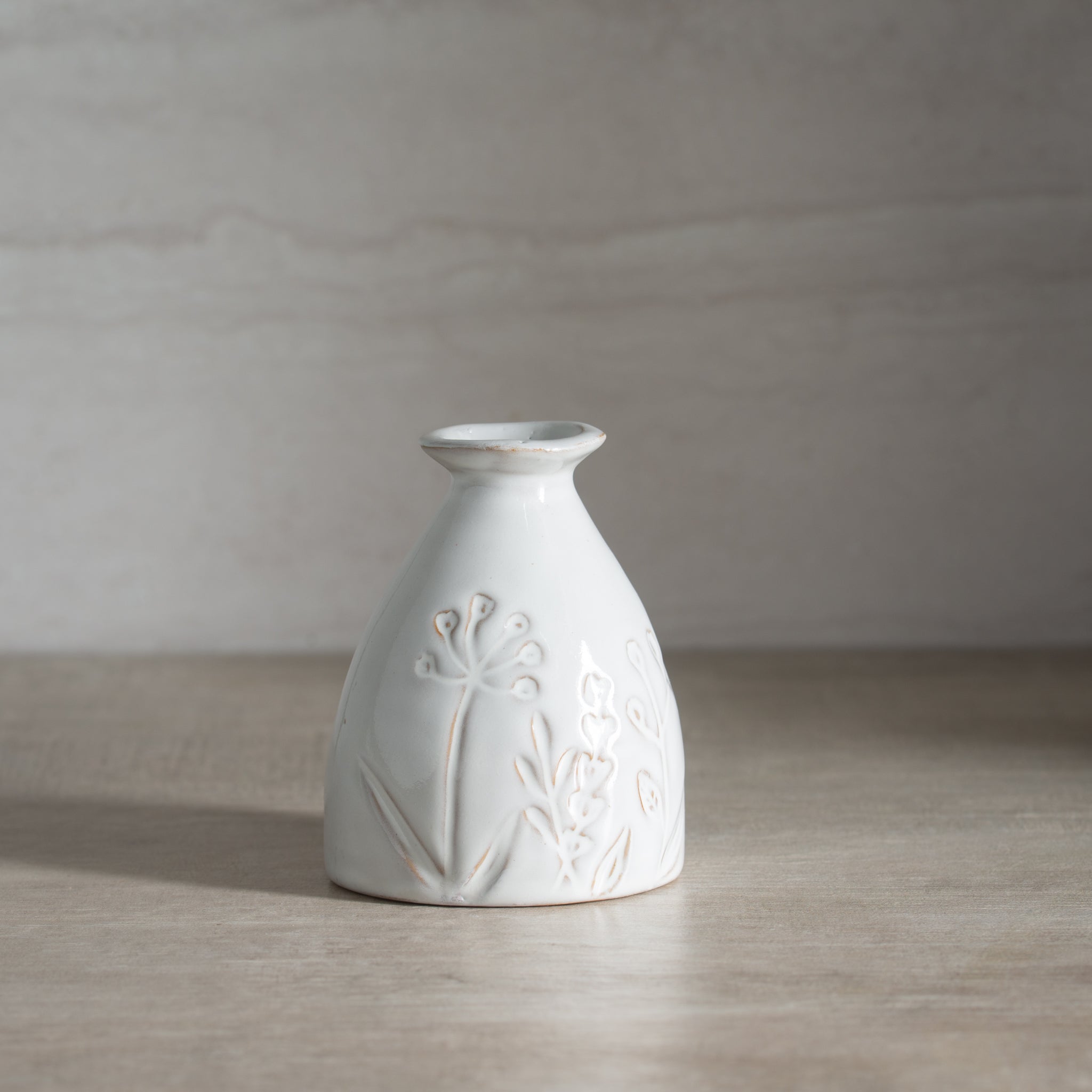 Hedgerow Ceramic Vase Short | White