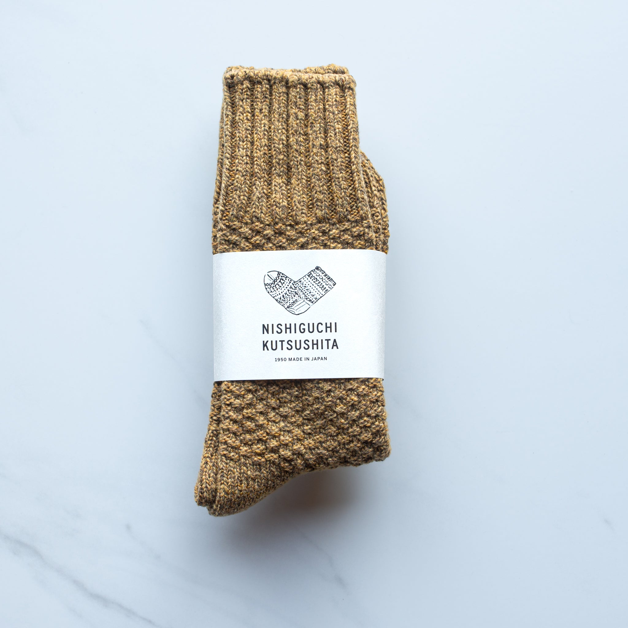 Wool Cotton Boot Socks | Mustard