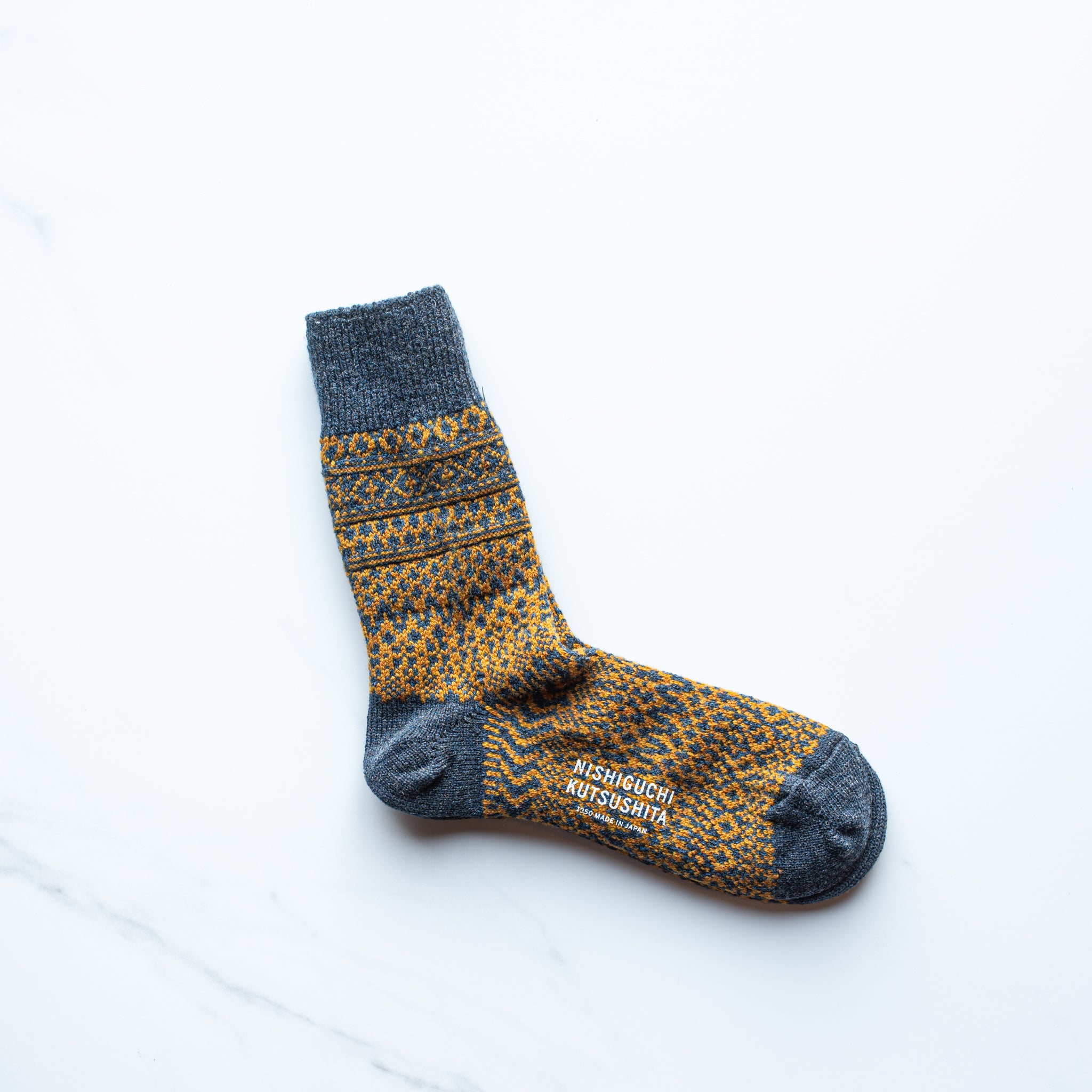 Oslo Wool Jacquard Sock | Navy