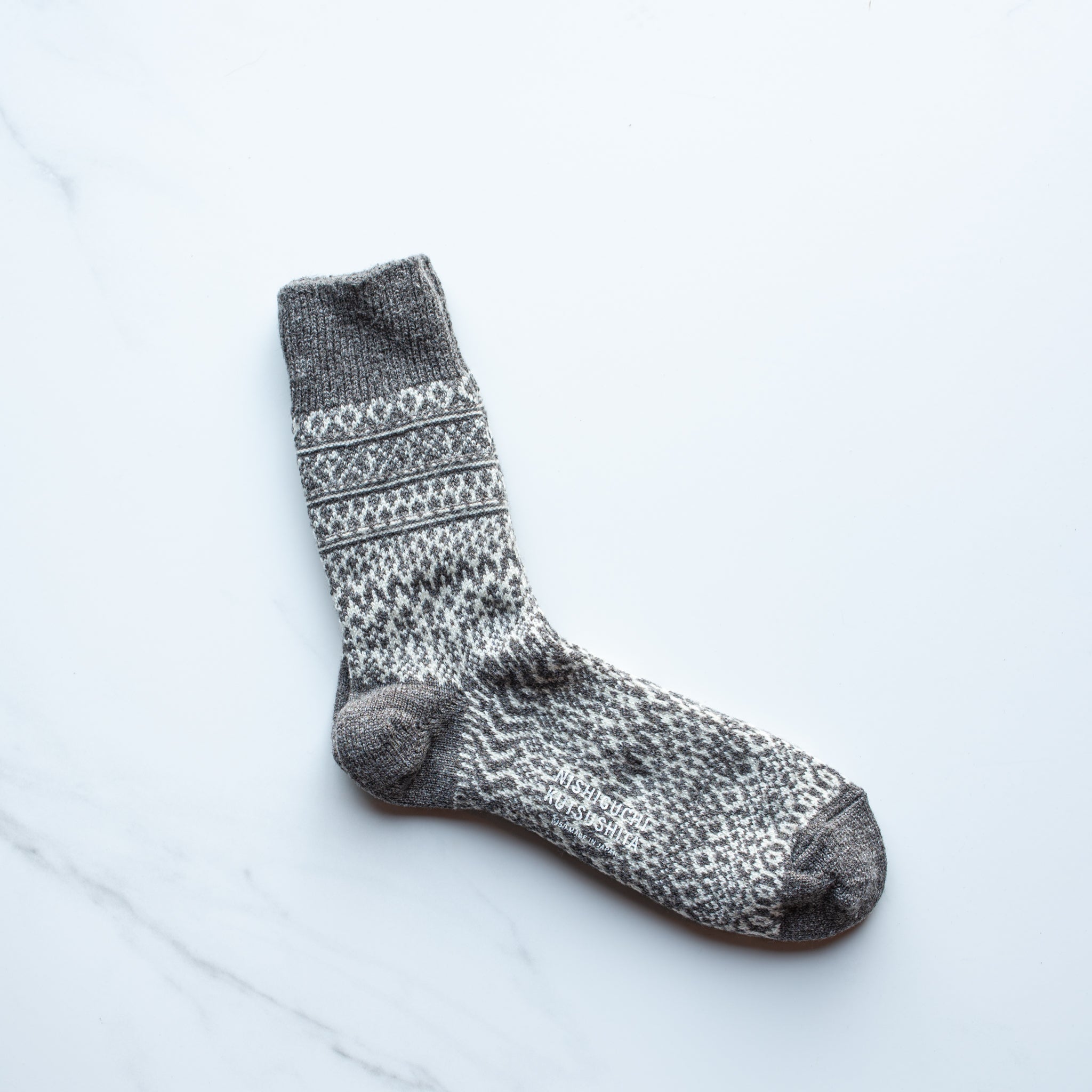 Oslo Wool Jacquard Sock | Grey