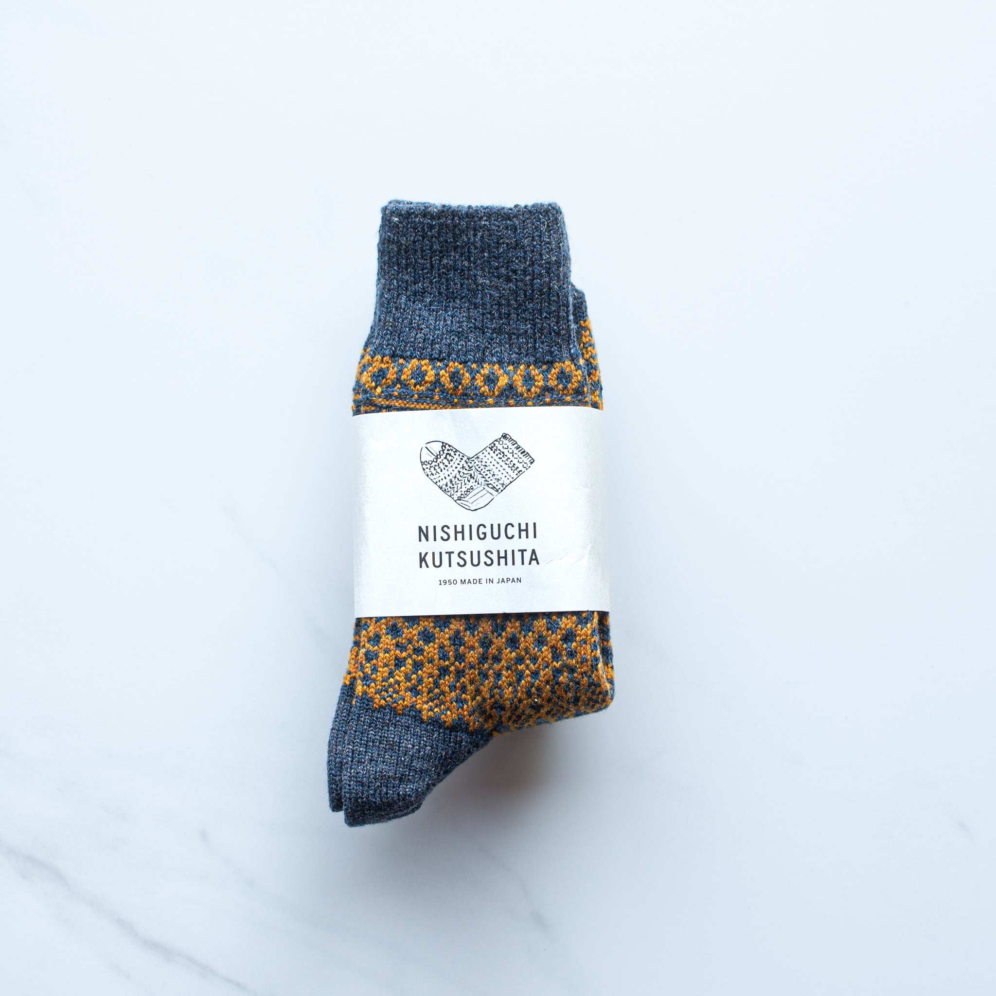 Oslo Wool Jacquard Sock | Navy