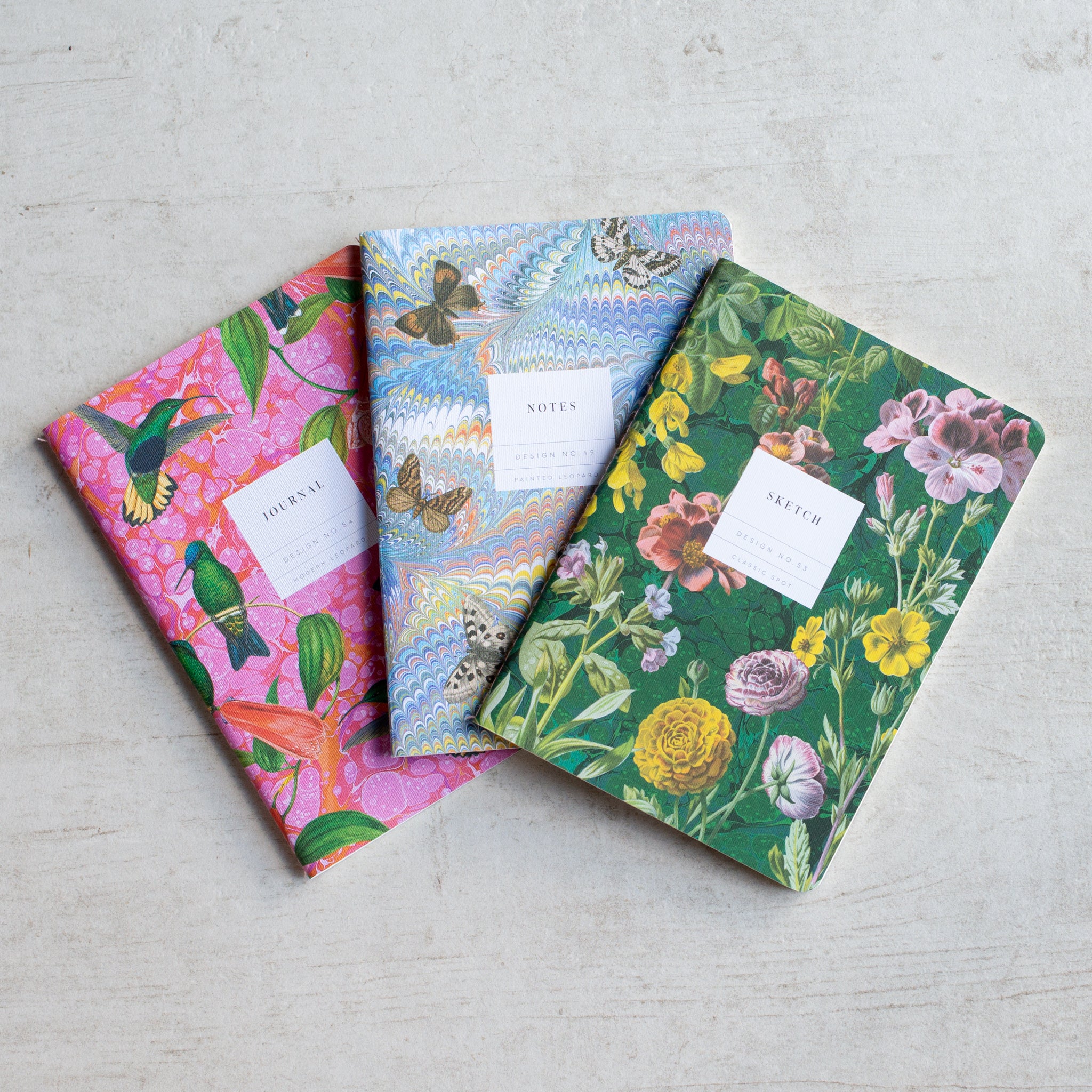 Stitch Bound Medium Notebook | Set/3 | Butterflies
