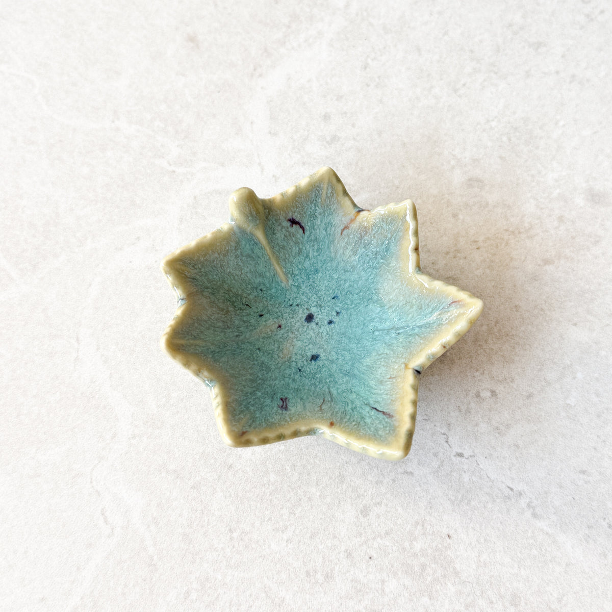 Japanese Ceramics | Mini Maple Dish | Aqua