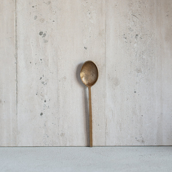Hand Forged Spoon | Oval | Antique Brass | 13cm