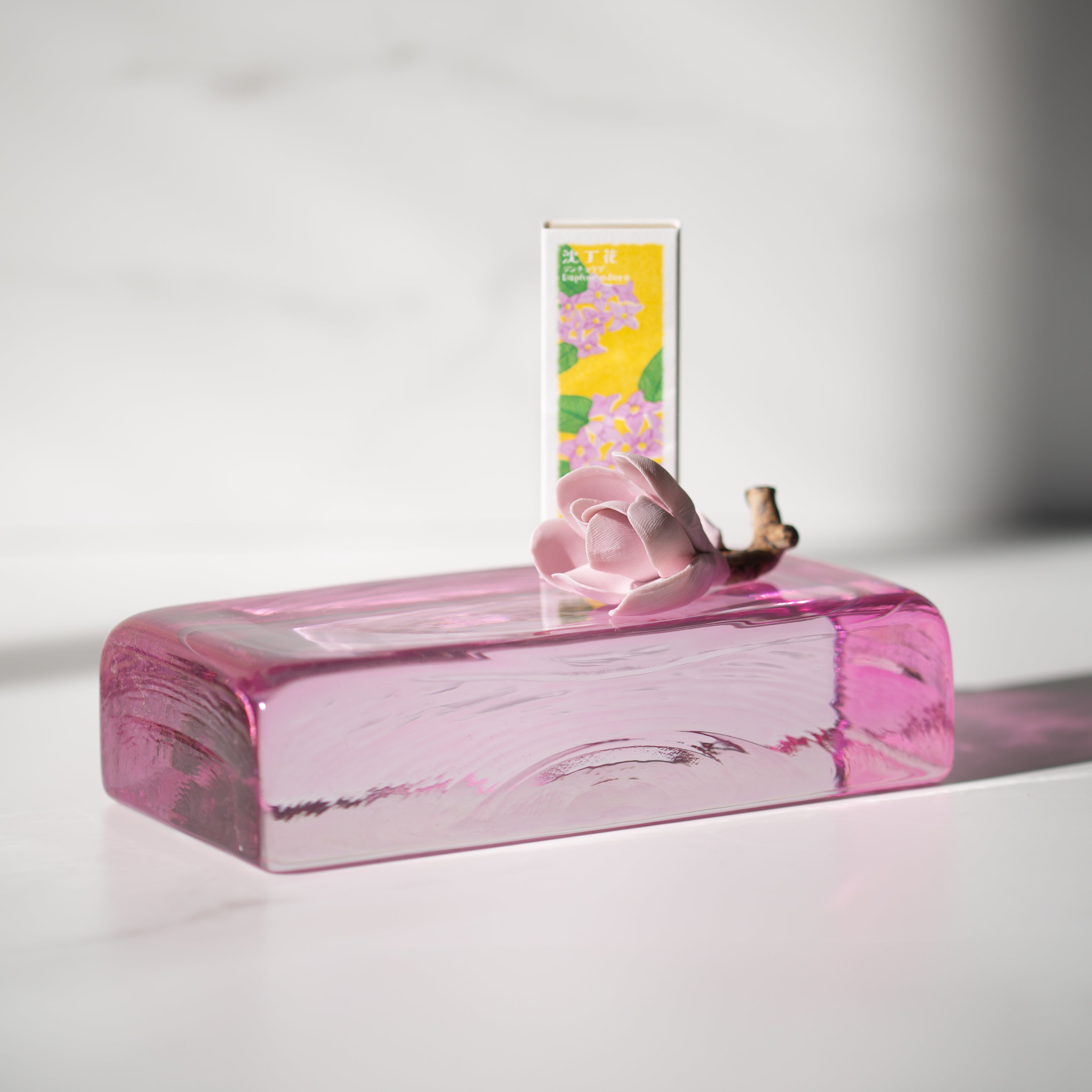 Glass Brick Sculpture | Pink