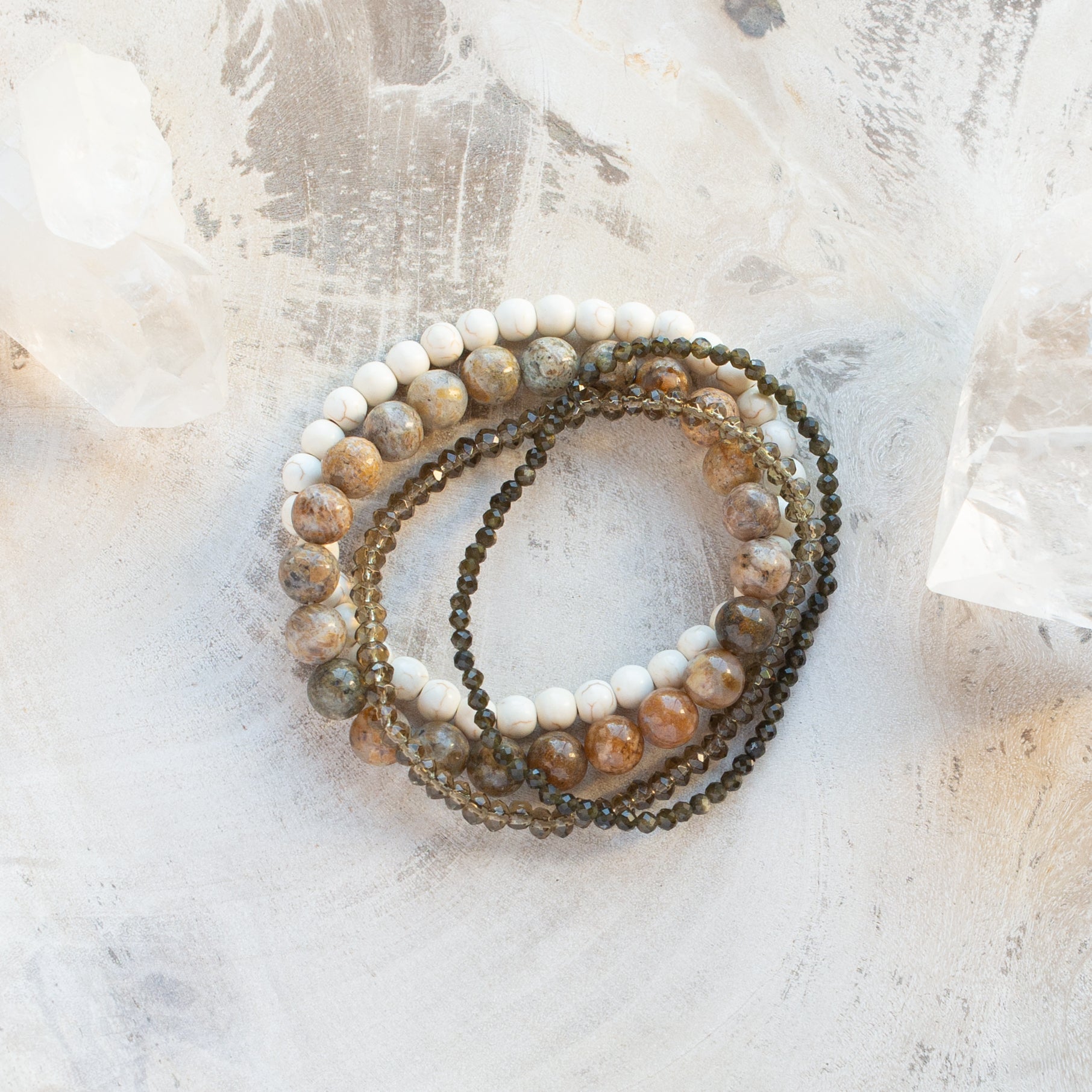 Natural Stone Bracelet Set/4 | Preziosa